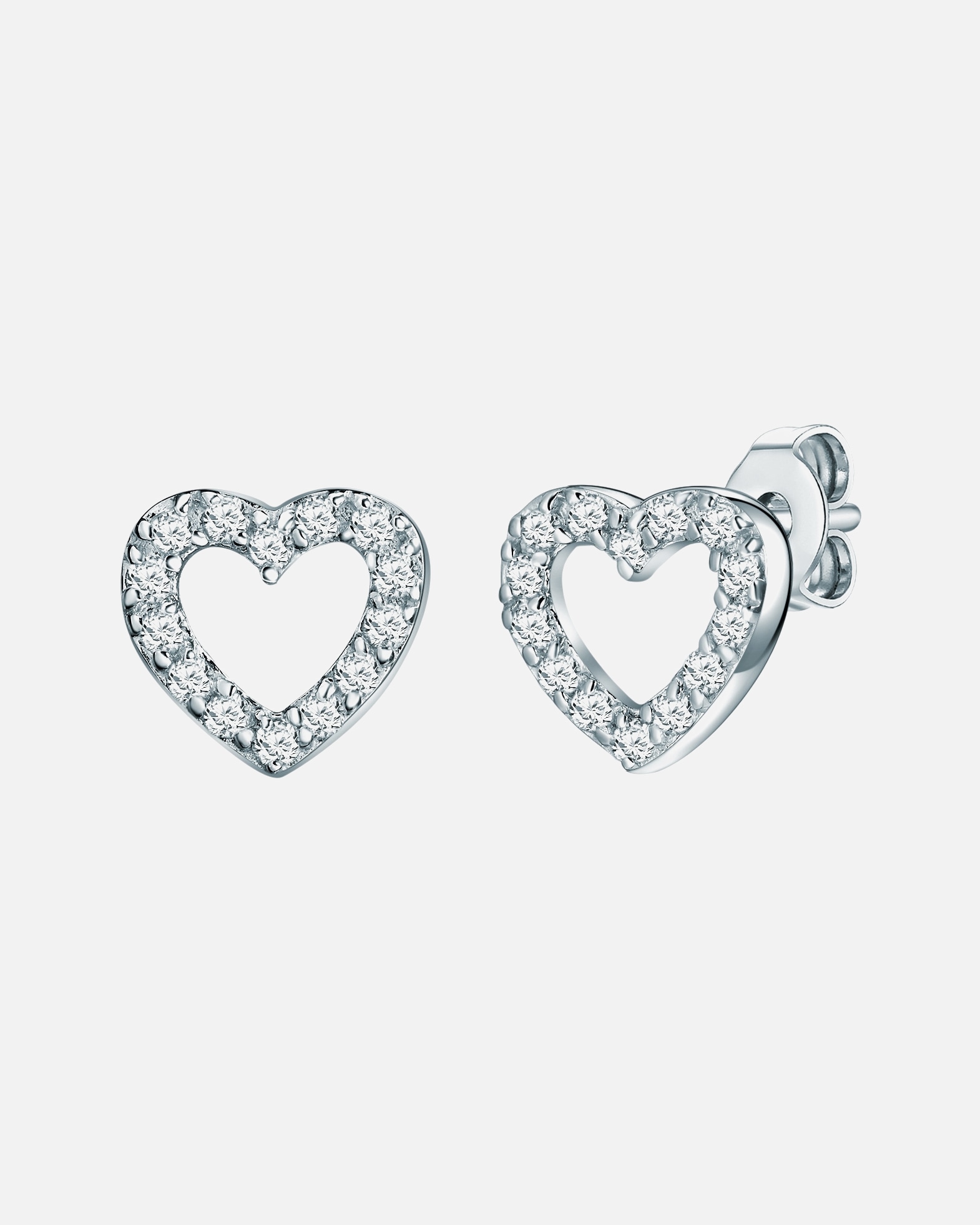 Kolczyki dla Kobieta Srebrne kolczyki sztyfty Serce srebro wysokiej próby Cyrkonia srebrny 8,5 mm