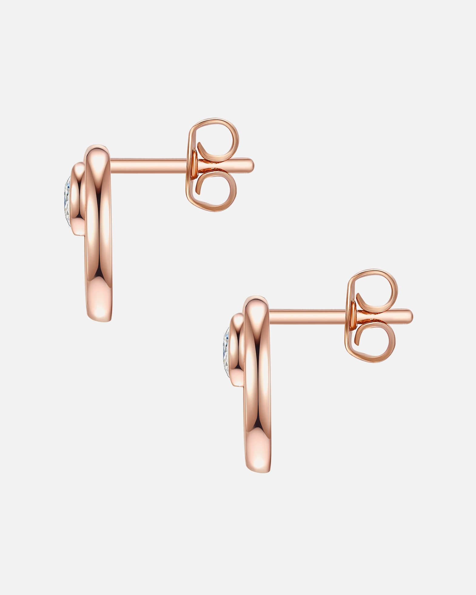 Kolczyki dla Kobieta Rafaela Donata Srebrne kolczyki sztyfty srebro wysokiej próby Cyrkonia różowe złoto 10,0 mm