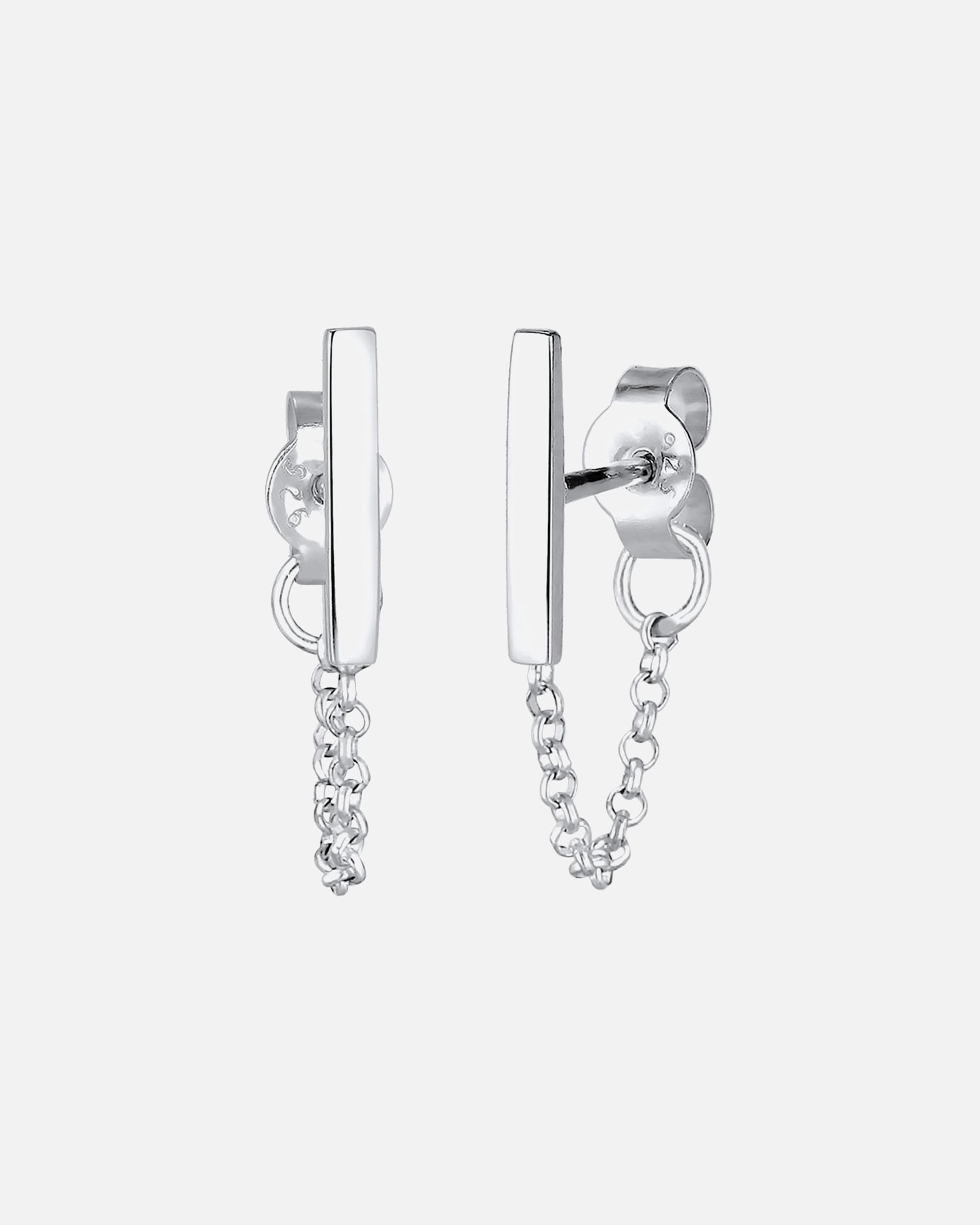 Kolczyki dla Kobieta Elli Damskie kolczyki sztyfty łańcuszek podłużne Geo Basic Trend w srebrze 925 Sterling Silver silberfarben