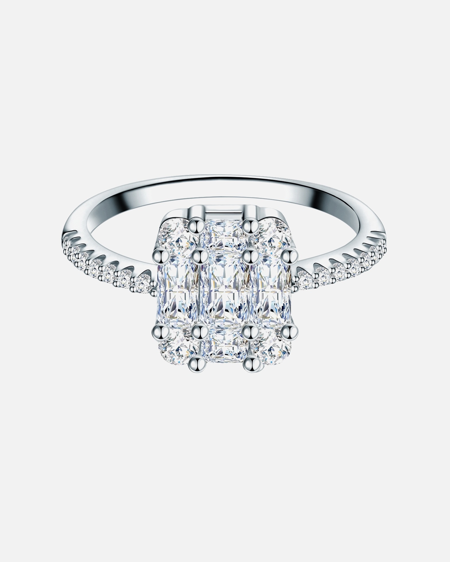 Pierścionek dla Kobieta Trilani Srebrny pierścionek srebro wysokiej próby Cyrkonia srebrny 56