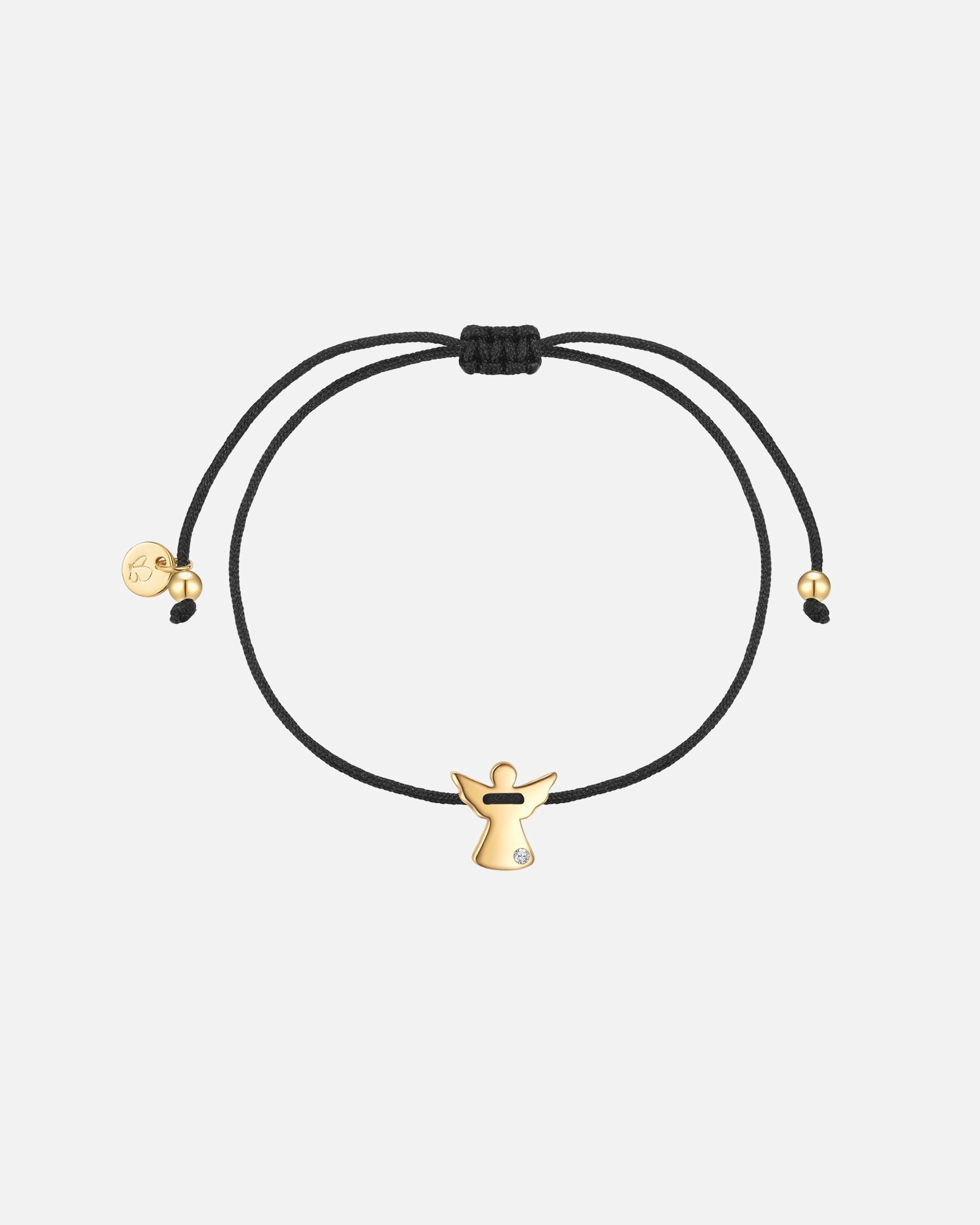 Bransoletka dla Kobieta Glanzstücke München Bransoletka Aniol ze Srebra Sterling w zlocie z Diamentem Hodowanym w Laboratorium 15,0 - 22,0 cm, flexibel einstellbar