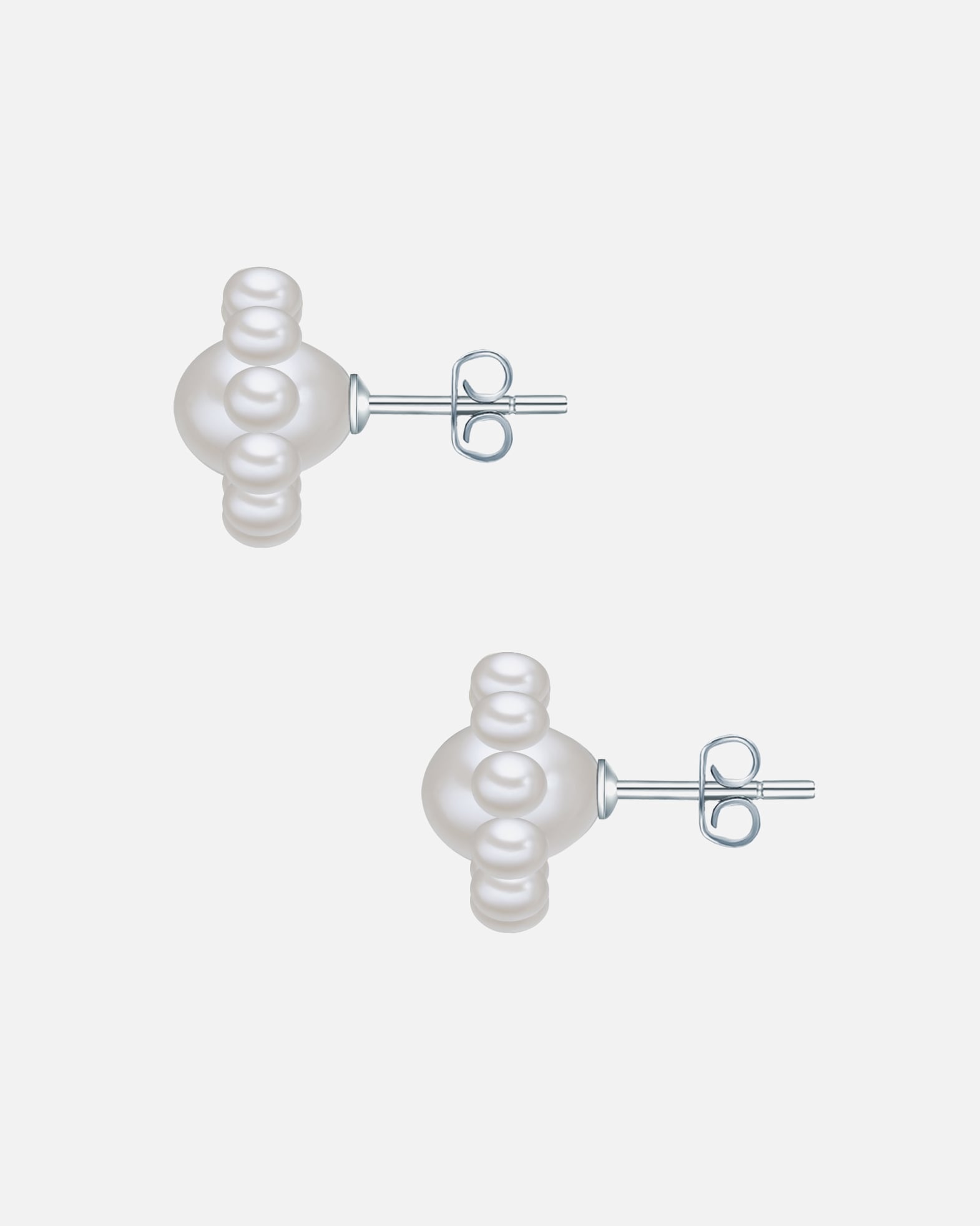 Kolczyki dla Kobieta Valero Pearls Kolczyki sztyfty z perłą Kwiat srebro wysokiej próby Perła hodowlana słodkowodna srebrny 12,5 mm