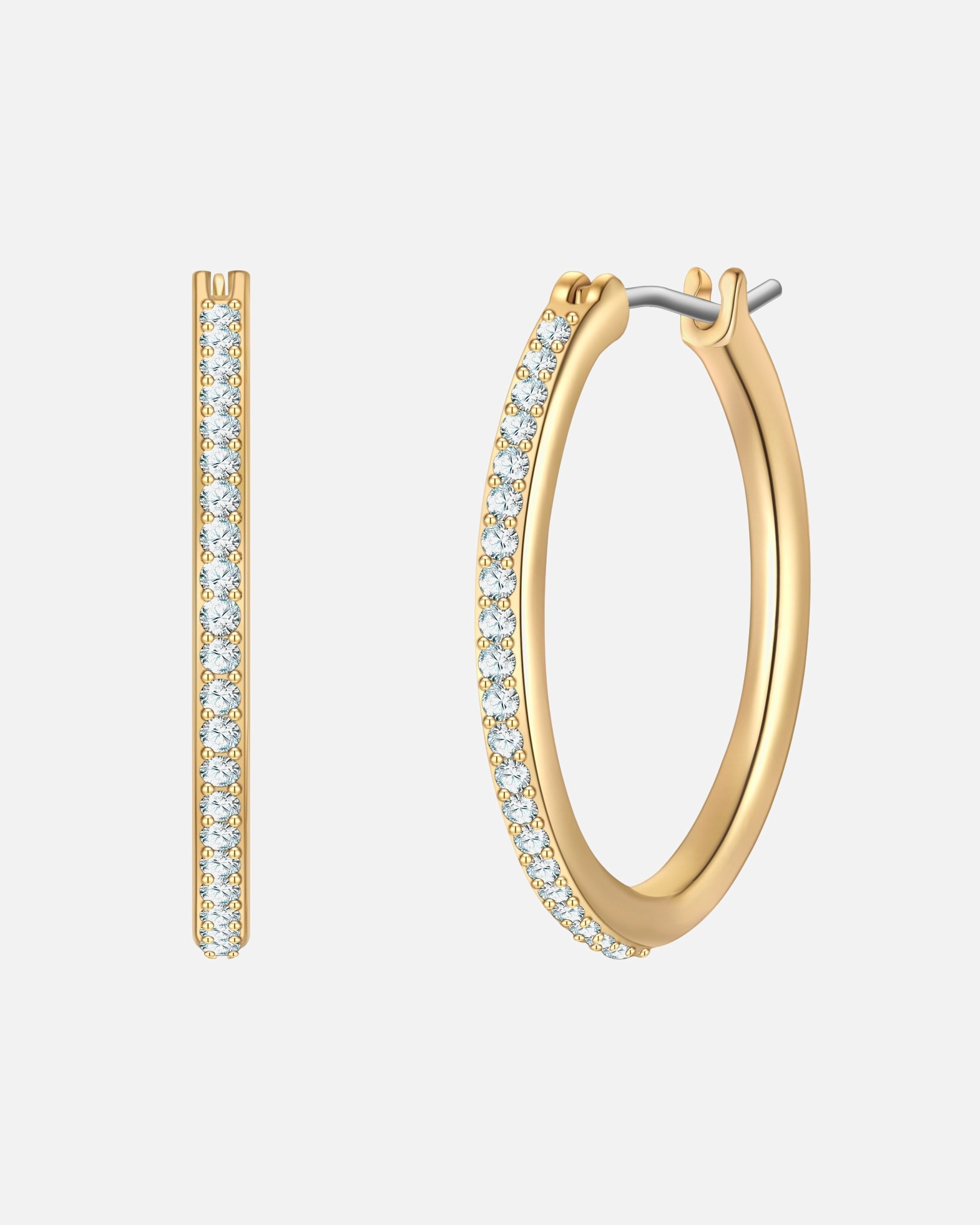 Obrączki dla Kobieta Yokoamii Kolczyki z mosiadzu w kolorze zlotym z cyrkonia 25,0 mm