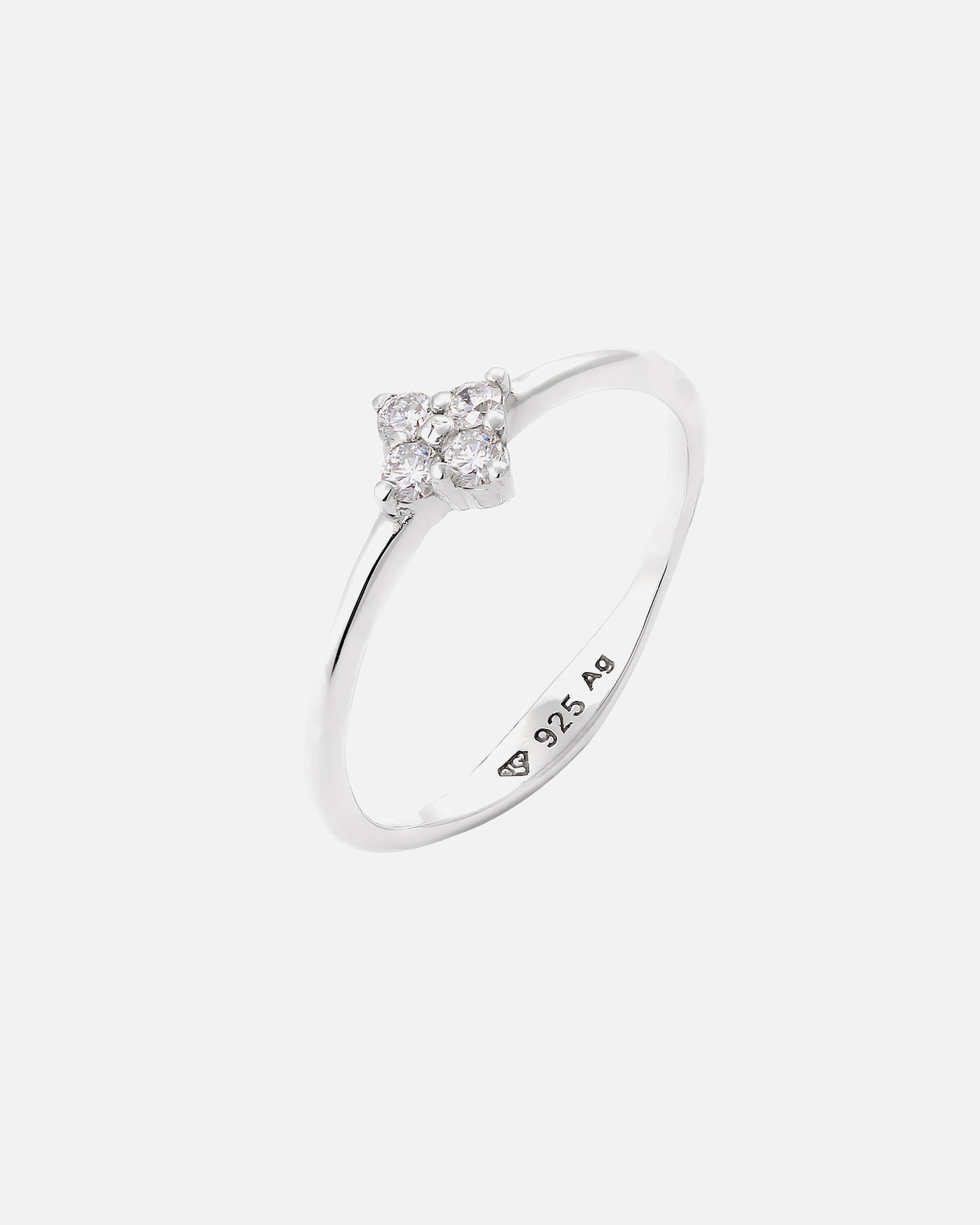 Pierścionek dla Kobieta Elli DIAMONDS Pierścionek Zaręczynowy Damski Kwiatowy Diament Wyhodowany w Laboratorium Szlif Brylantowy Biały (0,14 ct) 925 Sterling Silver Ślubny 58