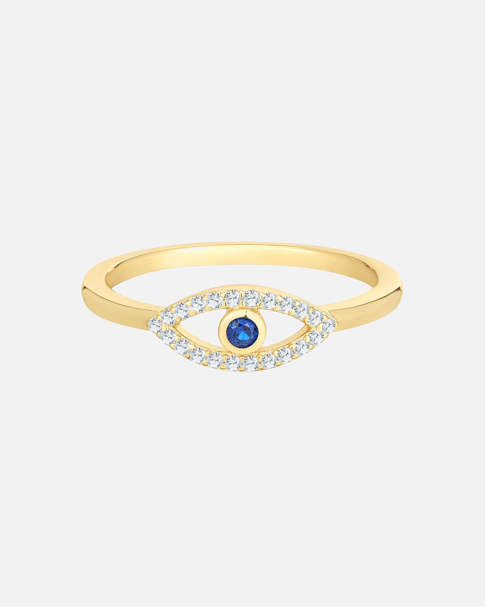 Pierścionek dla Kobieta Pierścionek Wszechwidzace oko z Srebro wysokiej próby w Żółte złoto 54