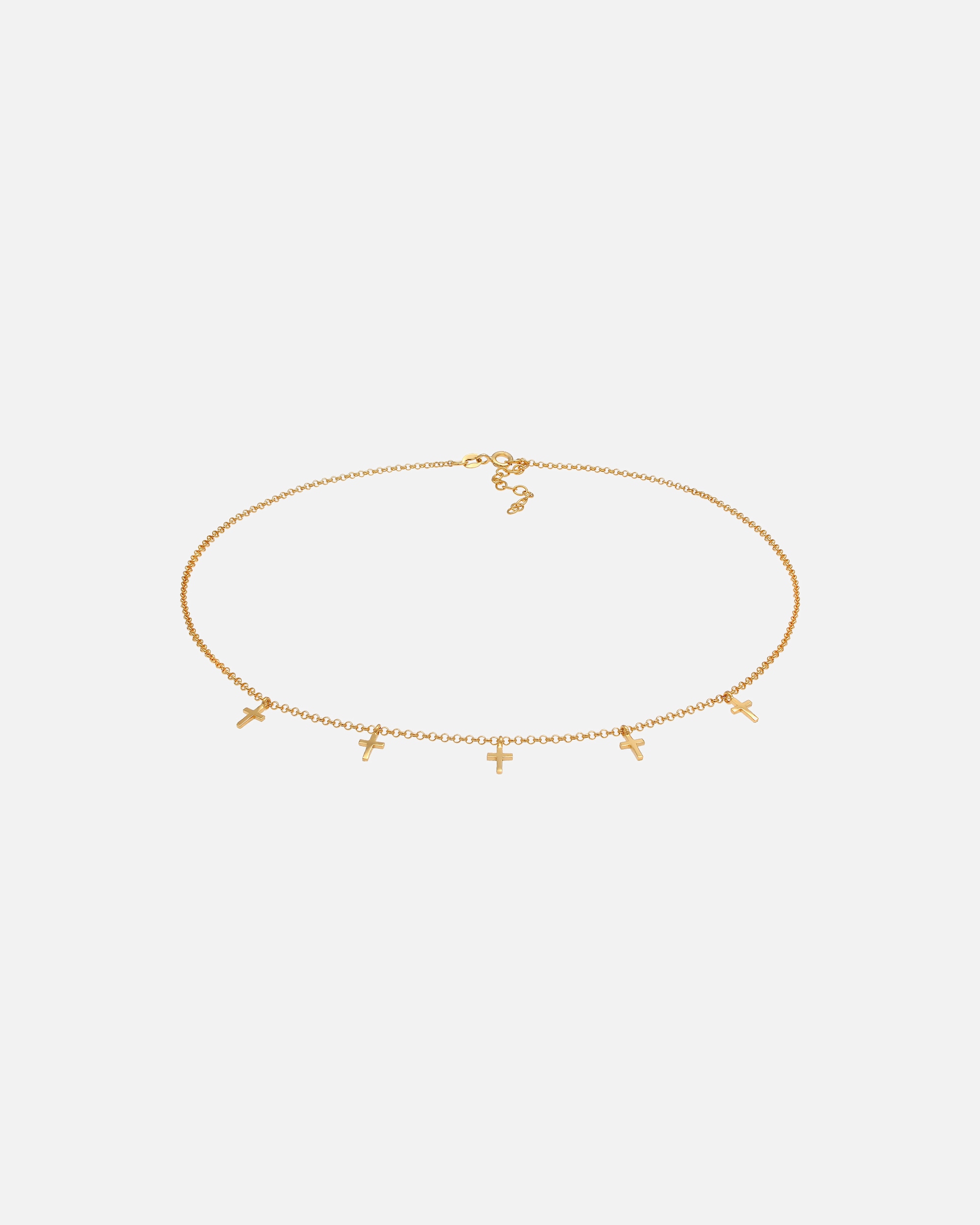 Naszyjnik dla Kobieta Elli Damski naszyjnik Choker krzyż, waira, religia pozłacane srebro 925 Sterling Silver goldfarben