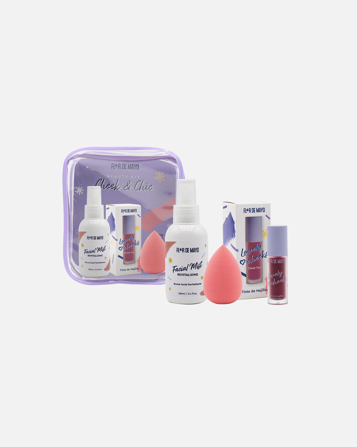 dla Unisex Flor de Mayo ZESTAW KOSMETYCZNY CHEEK &, CHIC CASE 1 sztuka