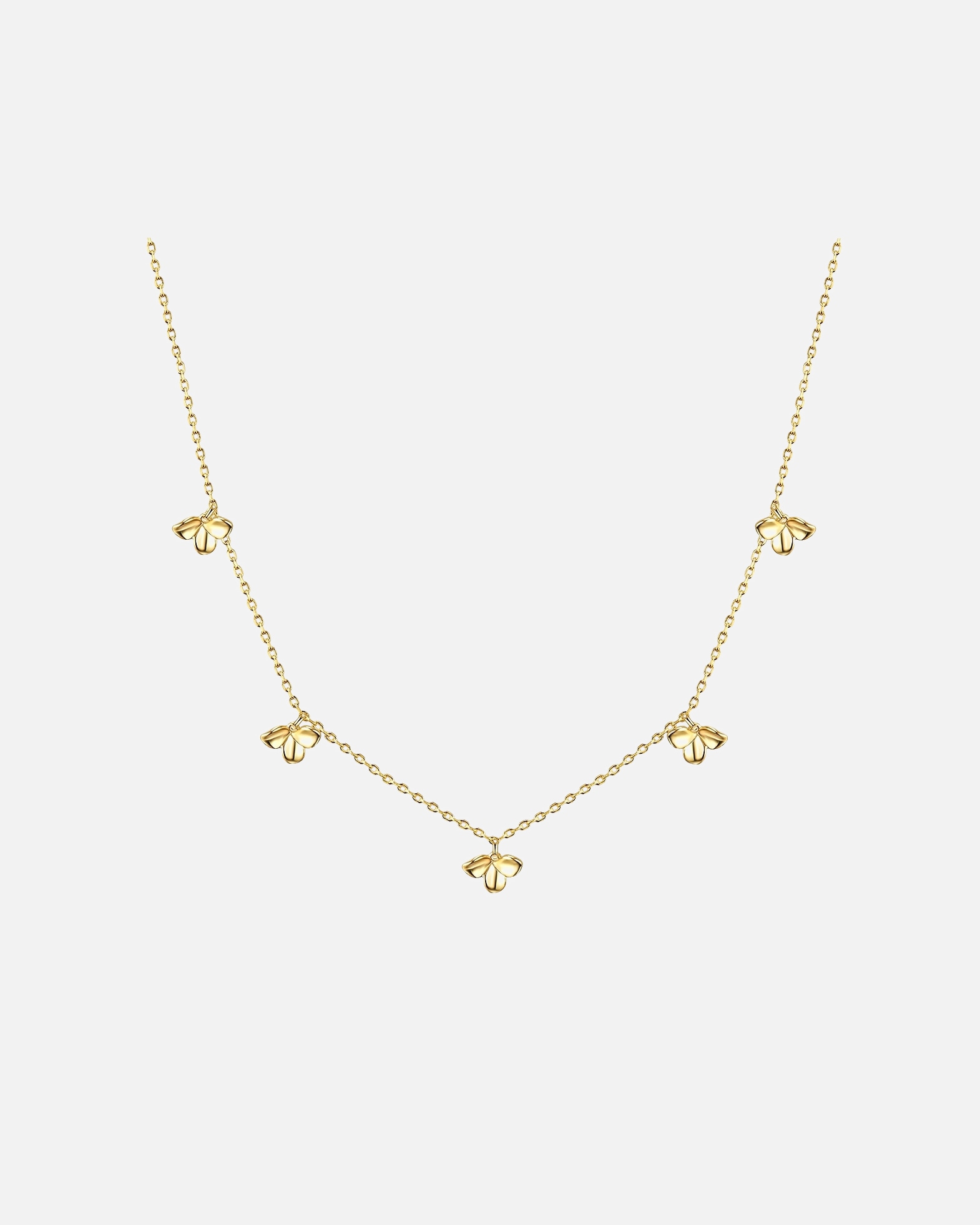 Naszyjnik dla Kobieta Glanzstücke München Naszyjnik srebrny Kwiat srebro wysokiej próby żółte złoto 35,0 cm Basiskette + 5,0 cm Verlängerung