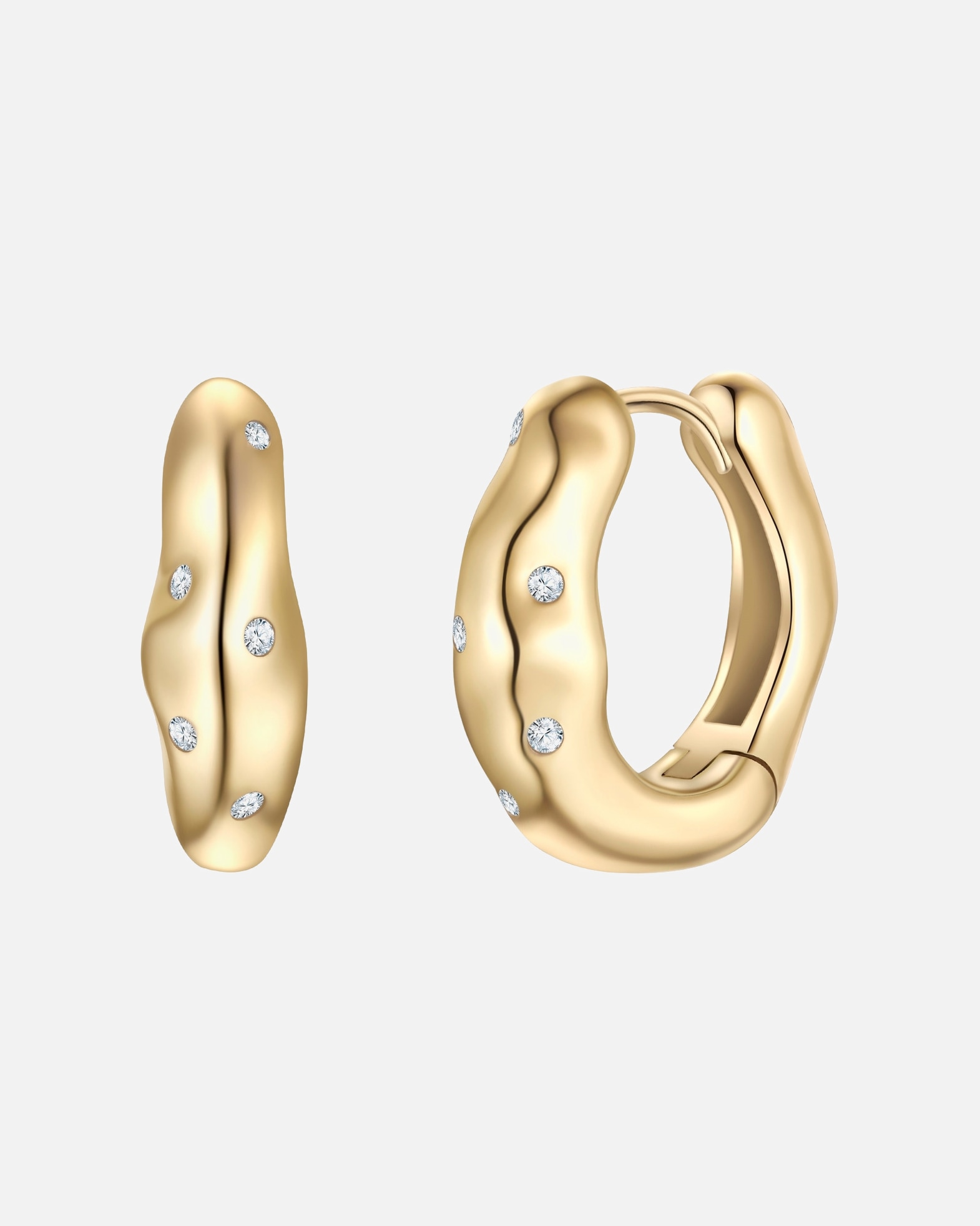 Obrączki dla Kobieta Kolczyki Srebro wysokiej próby Żółte złoto 14,6 mm