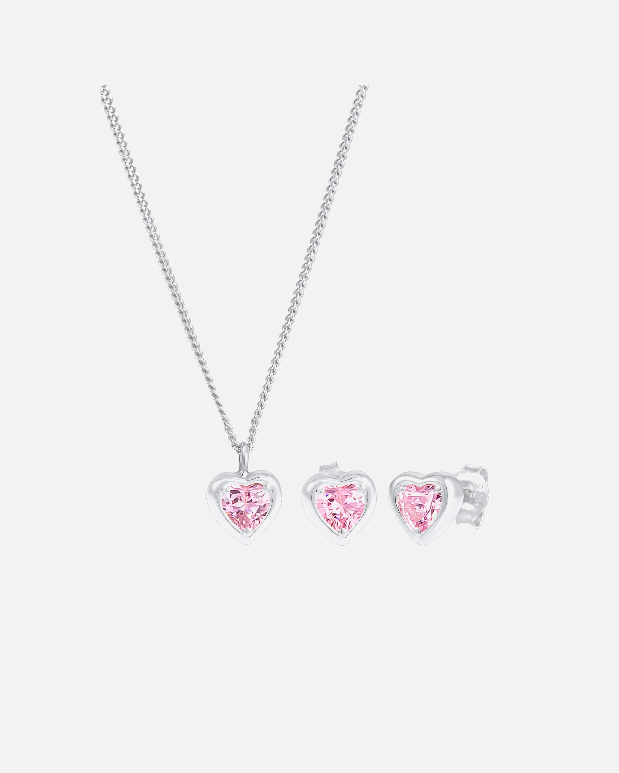 Komplet biżuterii dla Kobieta Elli Zestaw dziecięcych zawieszek do uszu z cyrkoniami w kolorze różowym ze srebra próby 925 Sterling Silver silberfarben