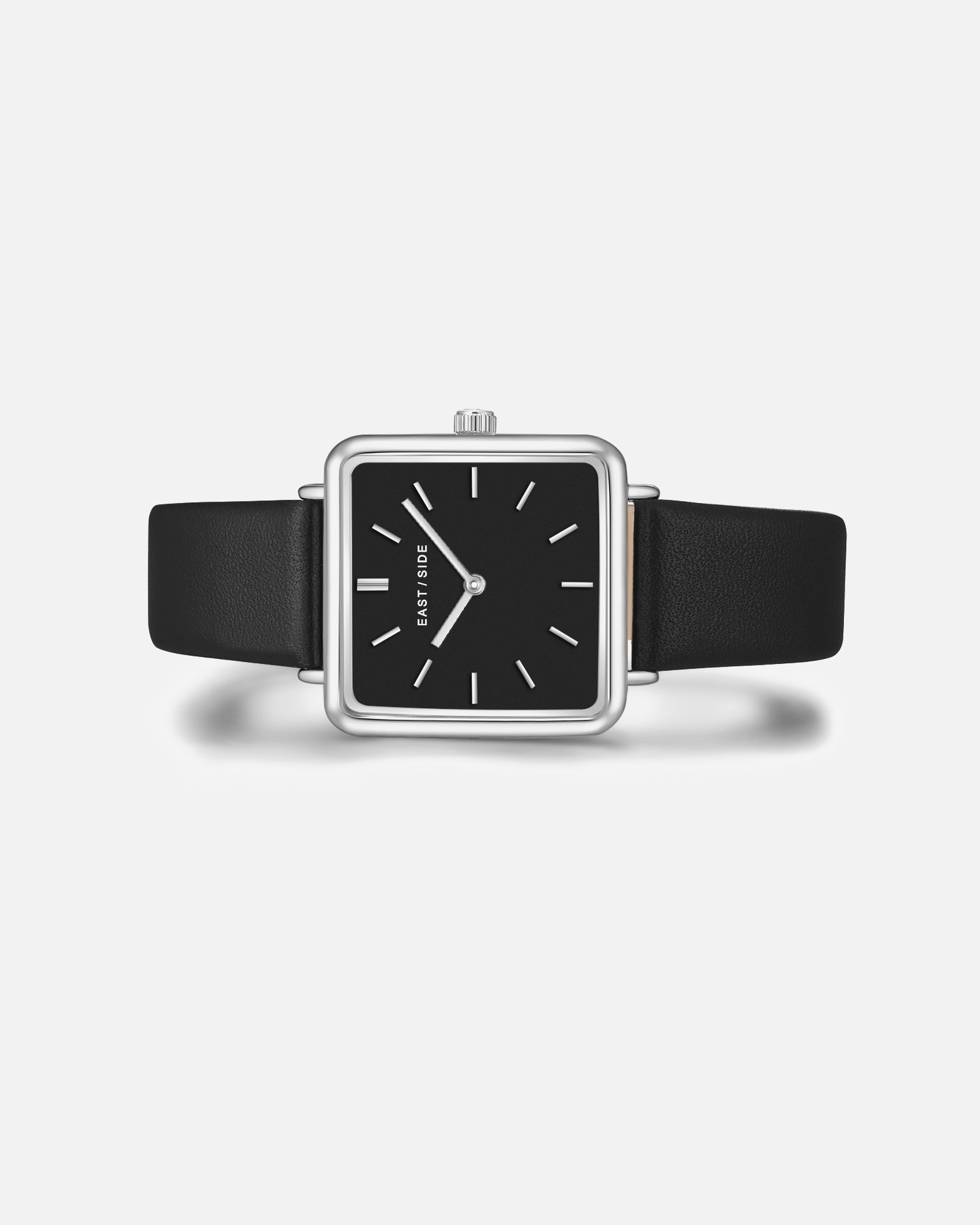Zegar dla Kobieta EASTSIDE Zegarek kwarcowy Grand Srebrny Skóra naturalna Czarny 37,3 mm