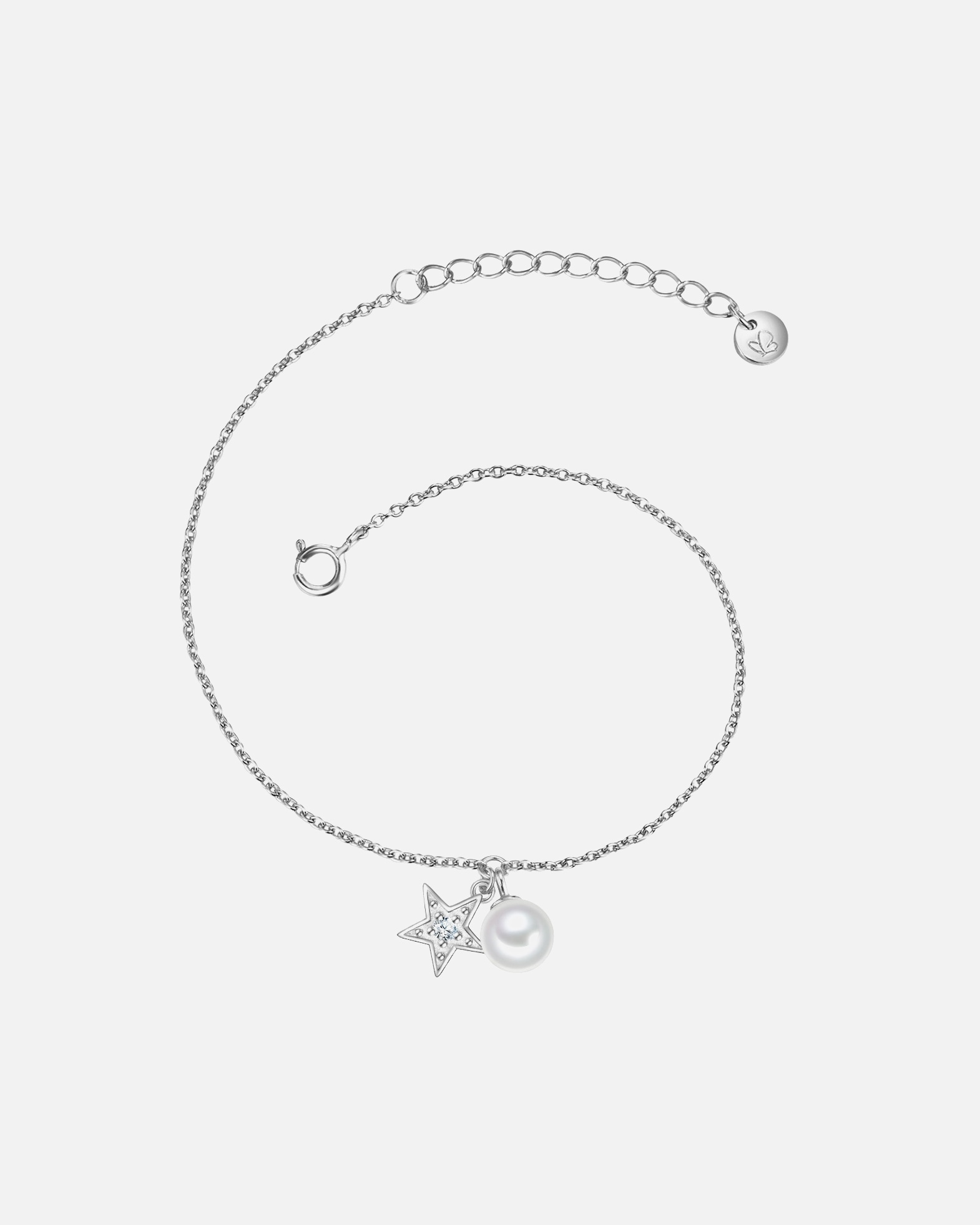 Bransoletka dla Kobieta Bransoletka Gwiazda z Srebro wysokiej próby w Srebrny 17,0 cm Basislänge + 3,0 cm Verlängerung