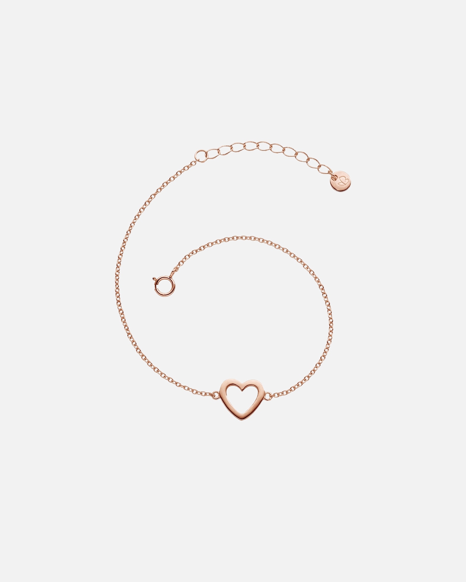 Bransoletka dla Kobieta Srebrna bransoleta Serce srebro wysokiej próby różowe złoto 17,0 cm Basislänge + 3,0 cm Verlängerung