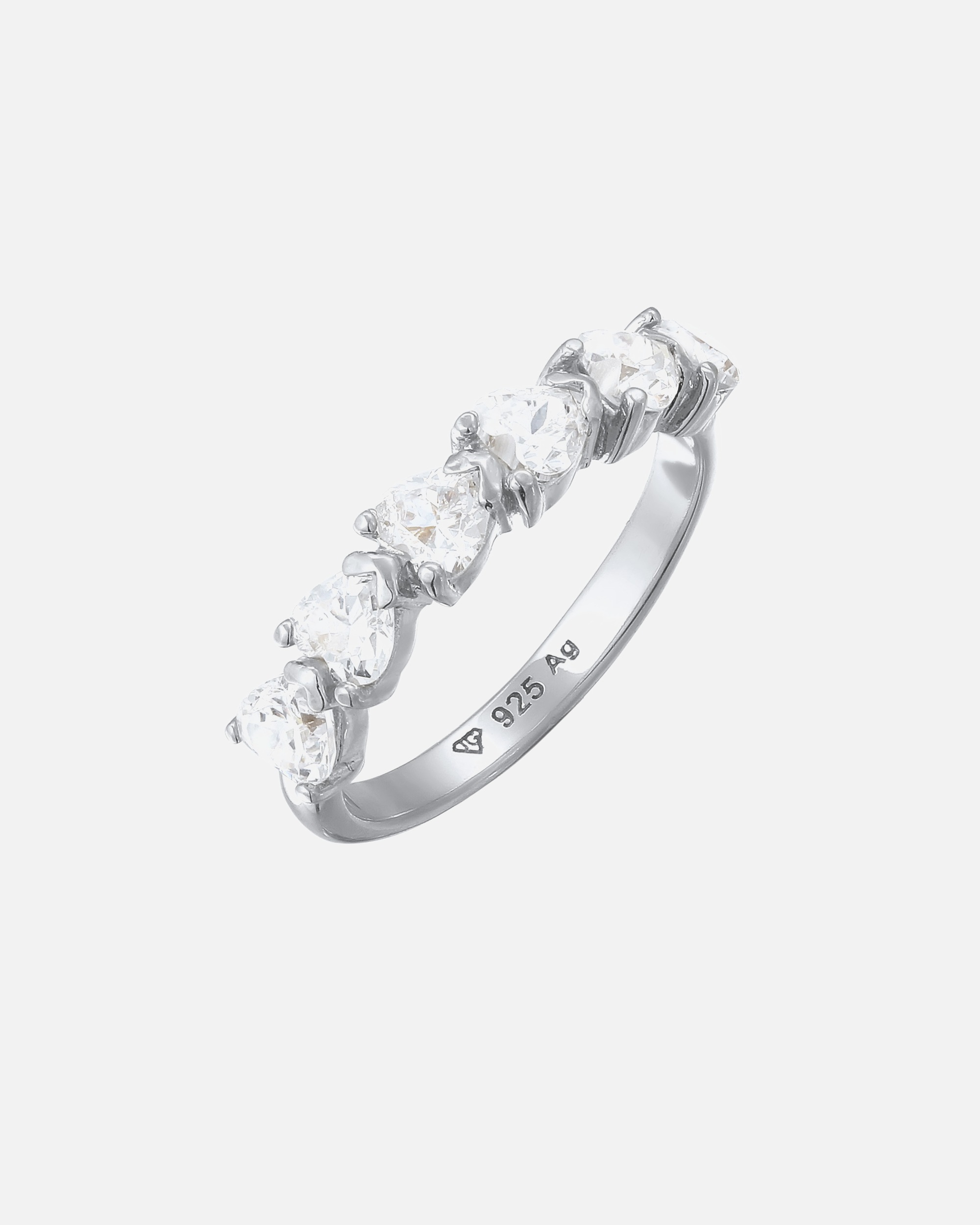 Pierścionek dla Kobieta Elli Pierścionek z Kamieniami Damskie Serce Cyrkonia Biały 925 Sterling Silver Walentynkowy 56