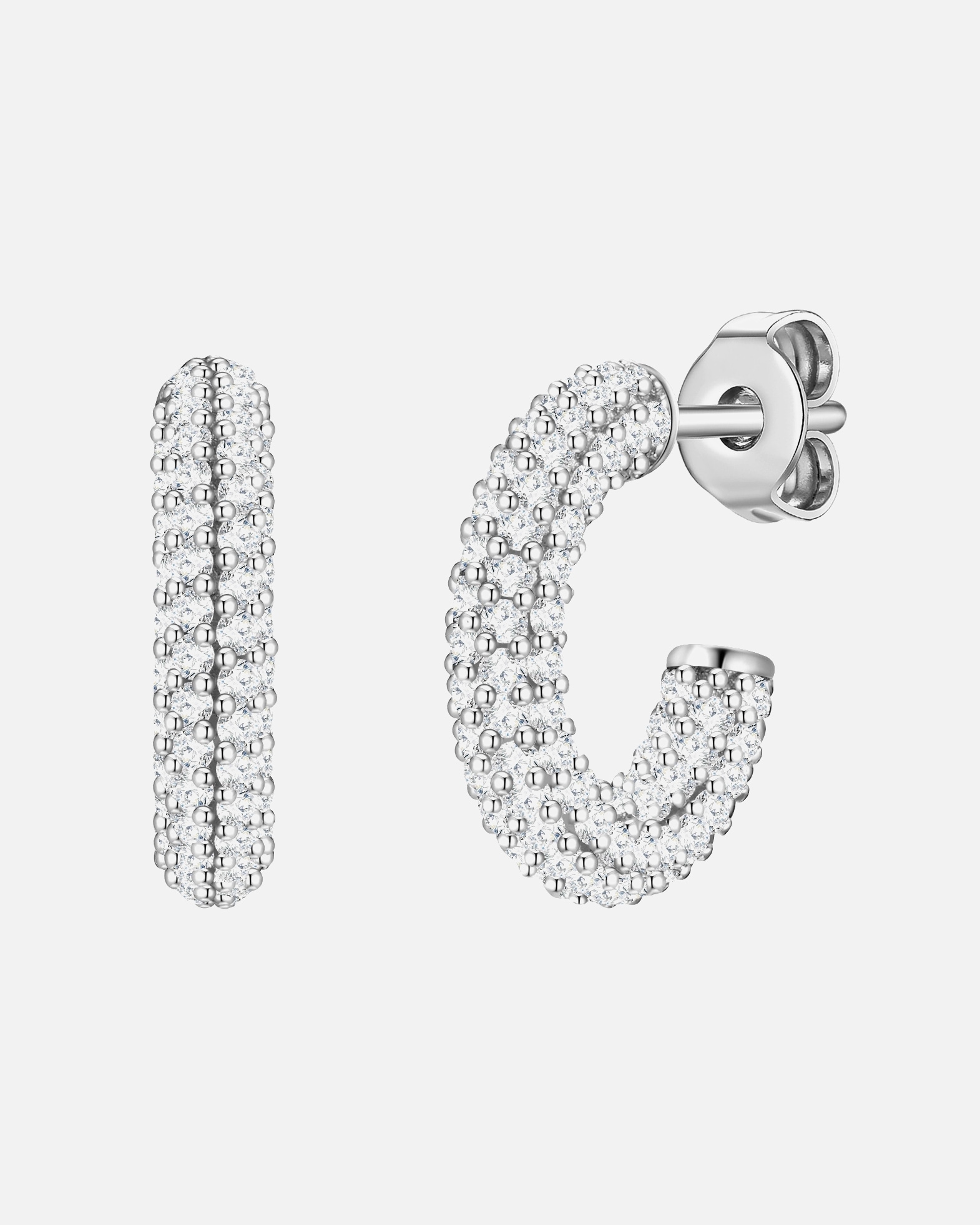 Kolczyki dla Kobieta Glanzstücke München Srebrne kolczyki kreole srebro wysokiej próby Cyrkonia srebrny 15,6 mm
