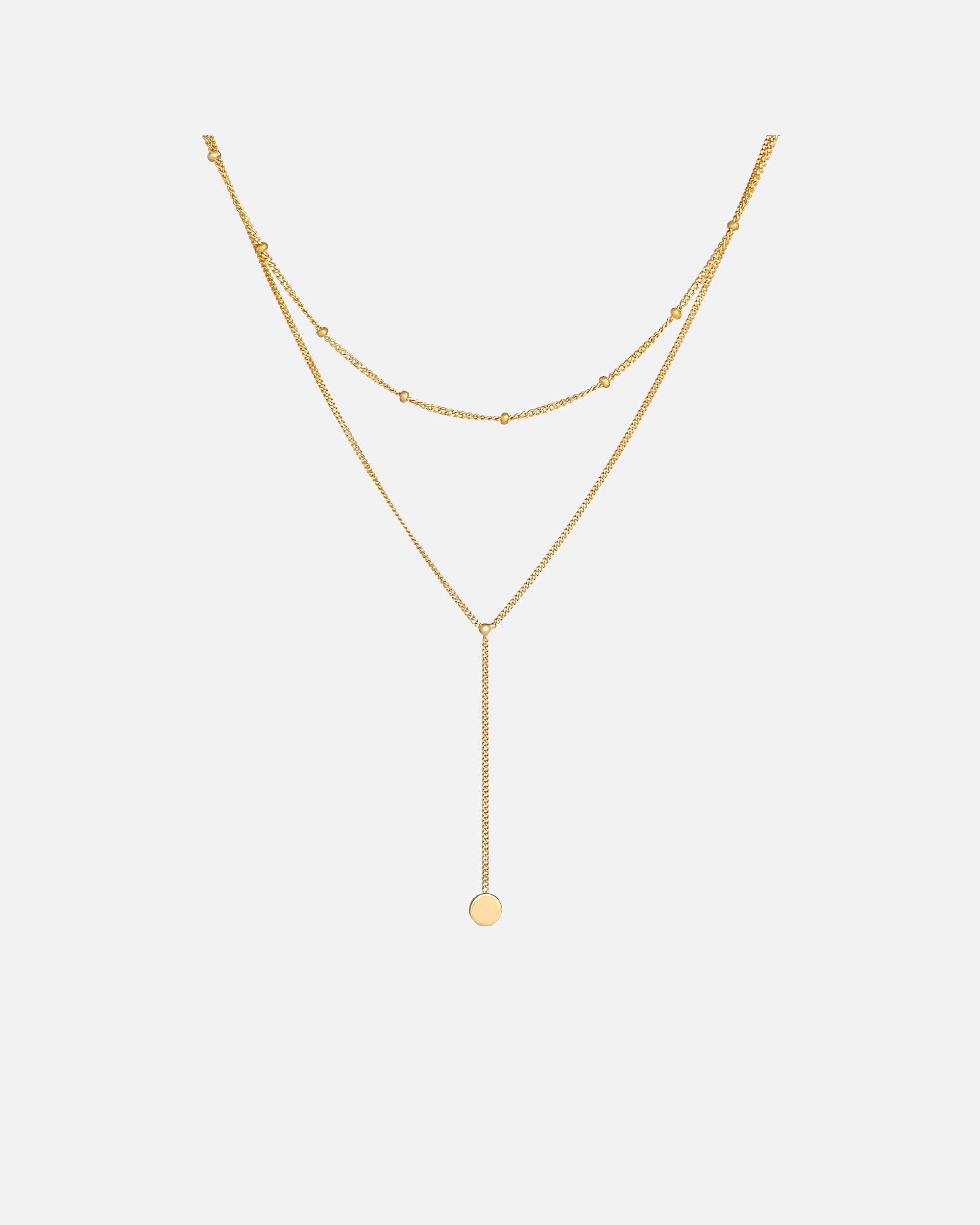 Naszyjnik dla Kobieta Elli Damski Y- łańcuszek kulkowy płytka w srebrze próby 925 Sterling Silver goldfarben