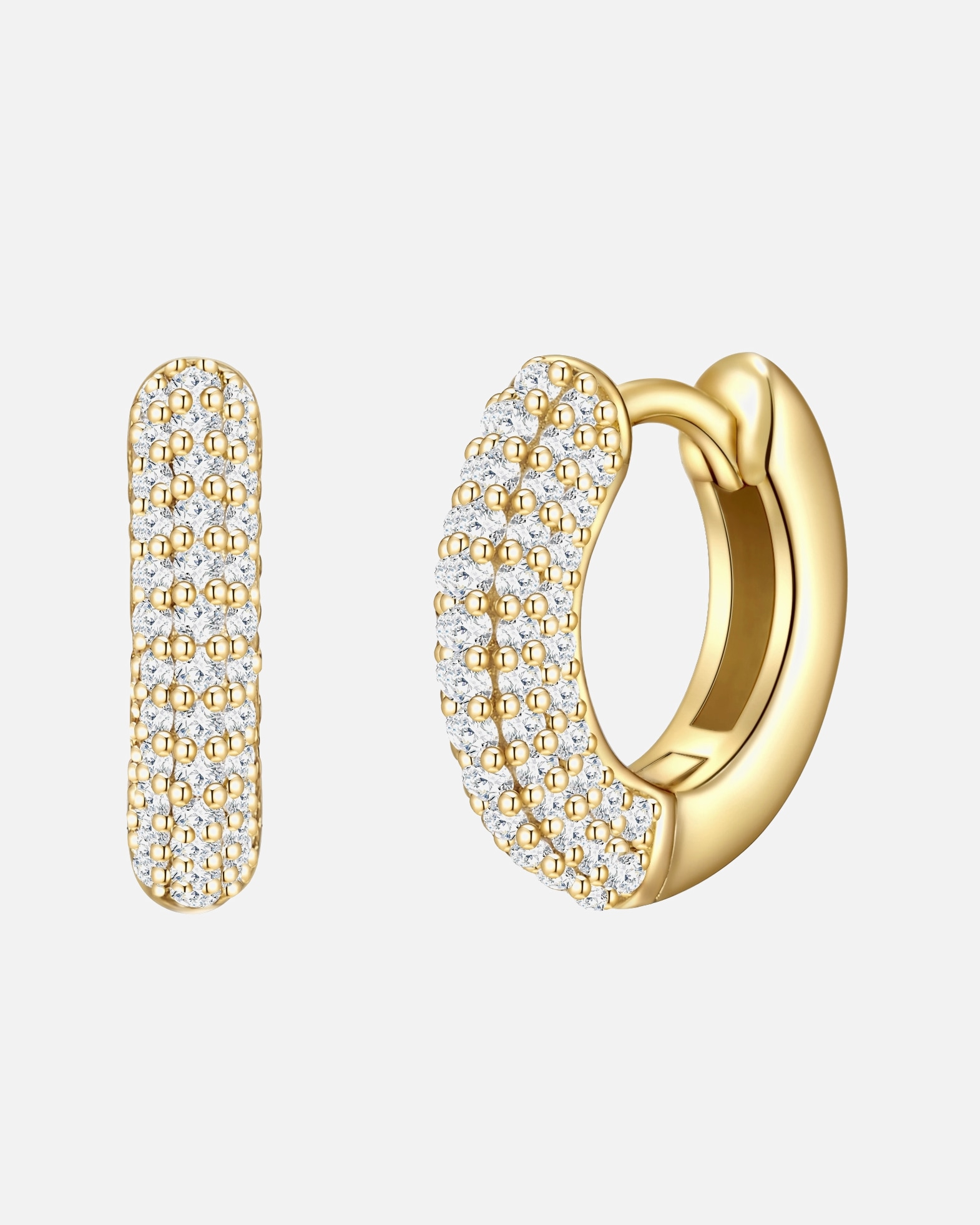 Kolczyki dla Kobieta Glanzstücke München Srebrne kolczyki kreole srebro wysokiej próby Cyrkonia żółte złoto 12,8 mm