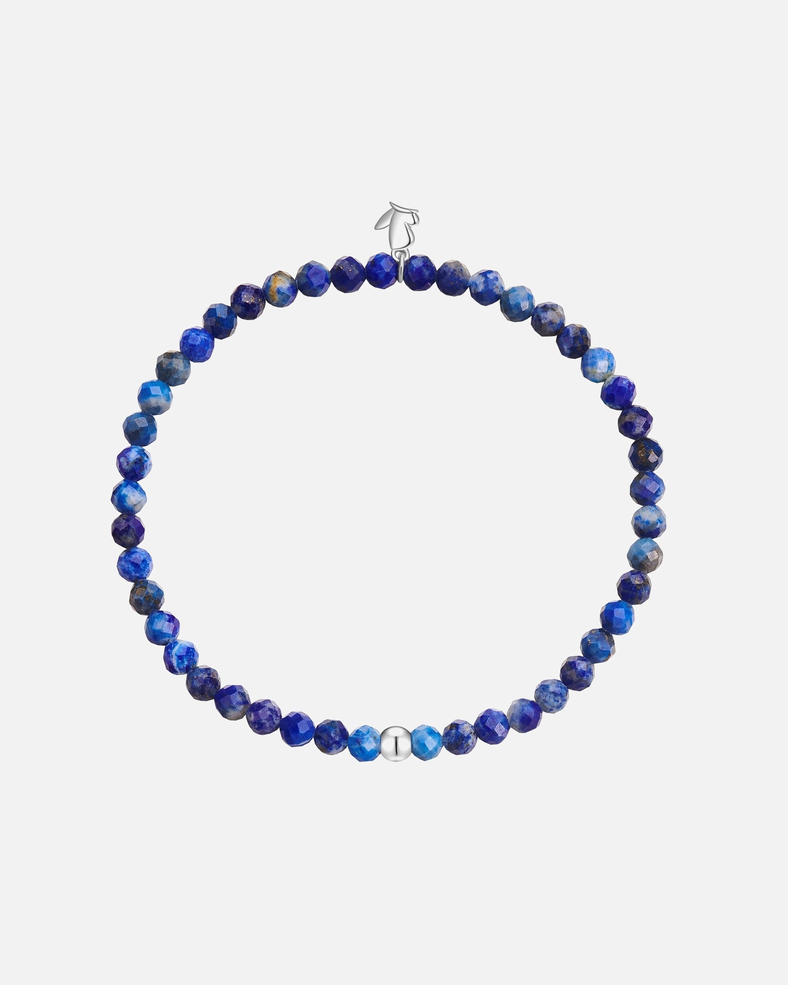 Bransoletka dla Kobieta Glanzstücke München Bransoletka z kamieni szlachetnych ze stali nierdzewnej w kolorze srebrnym z lapis lazuli 17,0 cm
