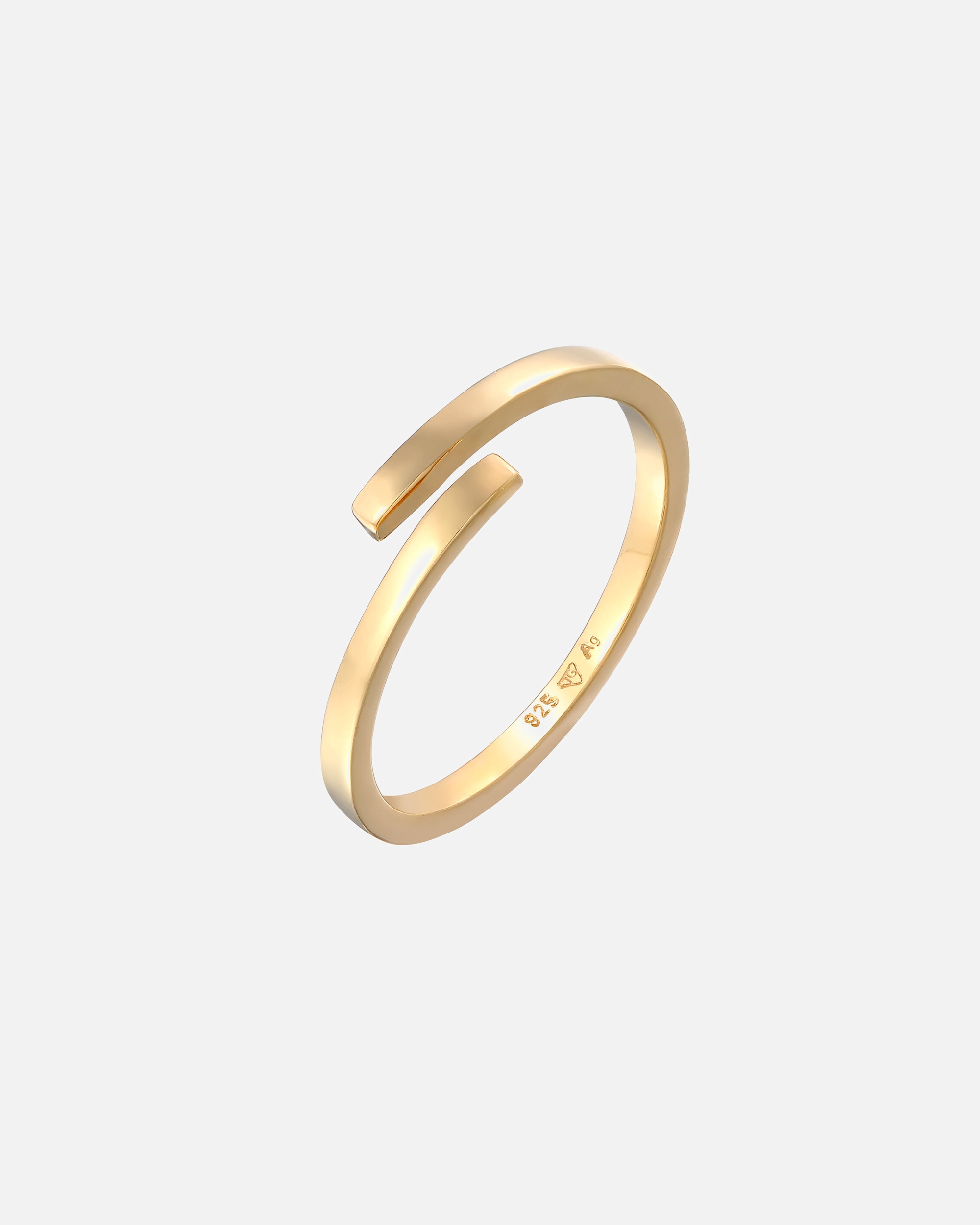 Pierścionek dla Kobieta Elli Damski Wrap Open Geo Trend ze srebra próby 925 Sterling Silver goldfarben
