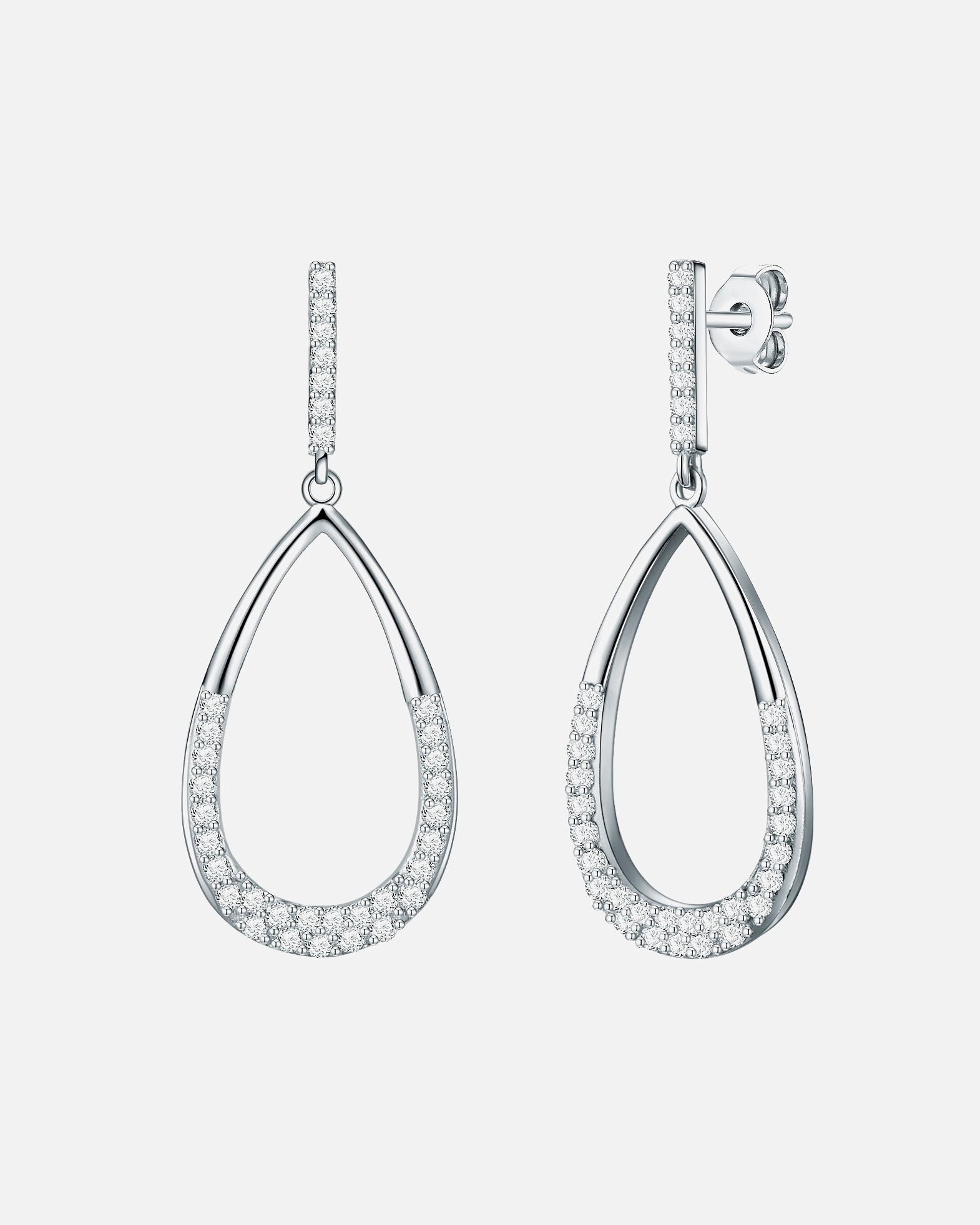 Kolczyki dla Kobieta Rafaela Donata Kolczyki wiszące srebrne srebro wysokiej próby Cyrkonia srebrny 34,0 mm