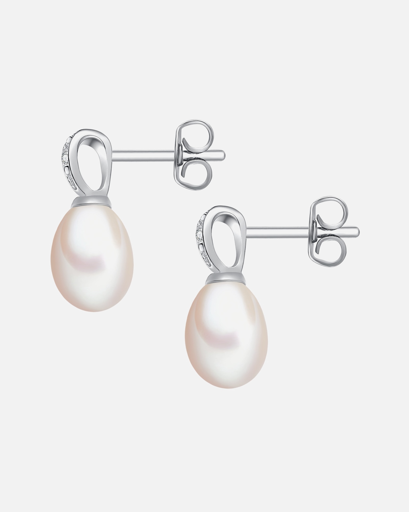 Kolczyki dla Kobieta Lulu & Jane Srebro wysokiej pr óby Brylant Perła hodowlana słodkowodna 15,3 mm