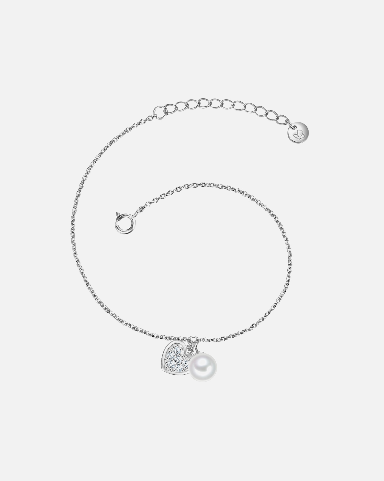 Bransoletka dla Kobieta Glanzstücke München Bransoletka Serce z Srebro wysokiej próby w Srebrny 17,0 cm Basislänge + 3,0 cm Verlängerung