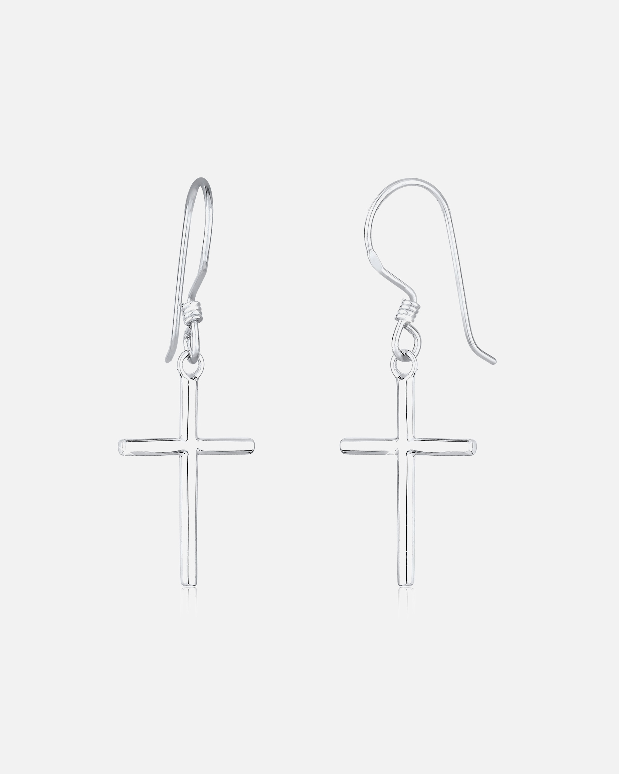 Kolczyki dla Kobieta Damska zawieszka na ucho Krzyżyk Symbol ze srebra próby 925 Sterling Silver silberfarben