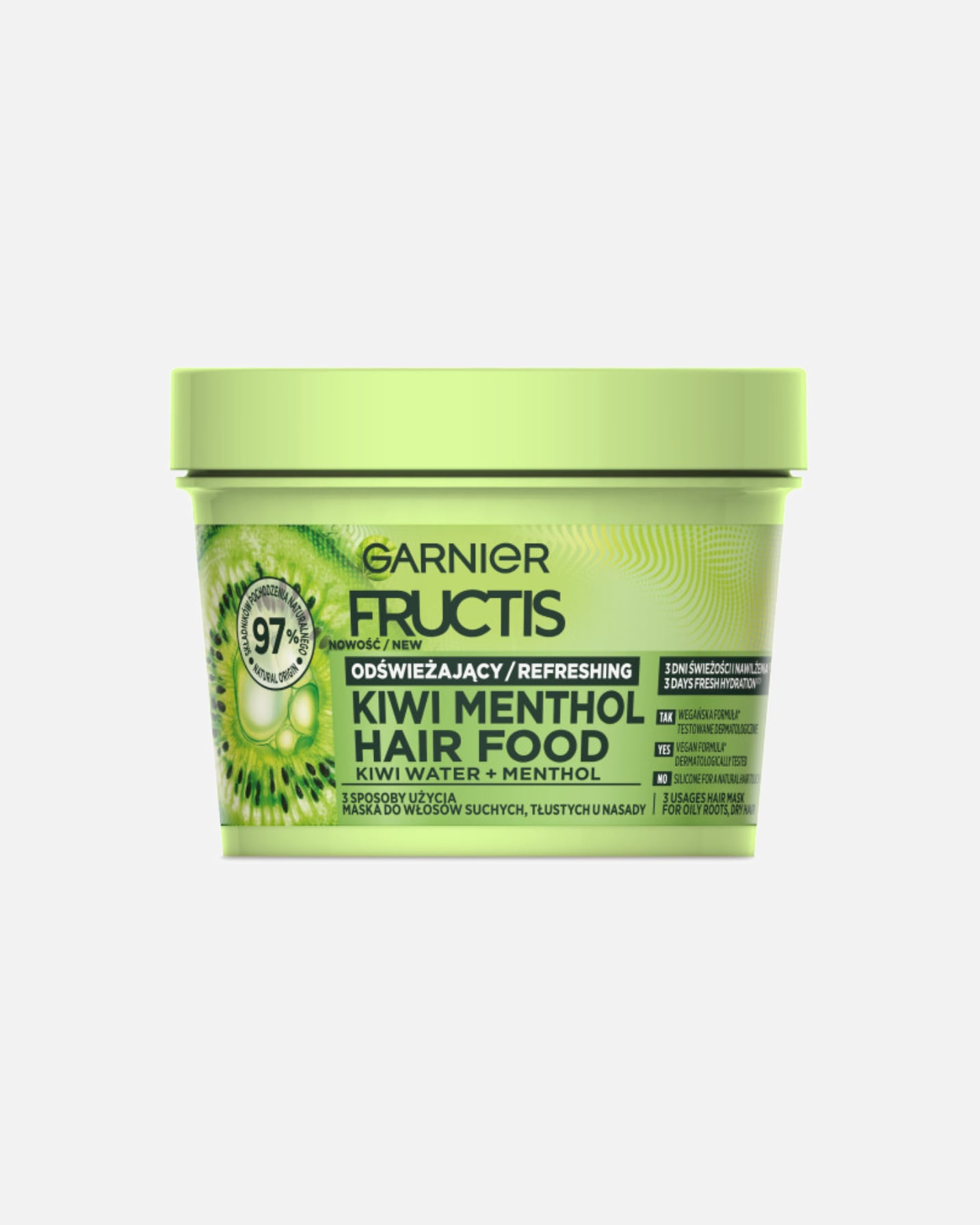Maska do włosów dla Kobieta Garnier Fructis Hair Food Kiwi Menthol 400 ml