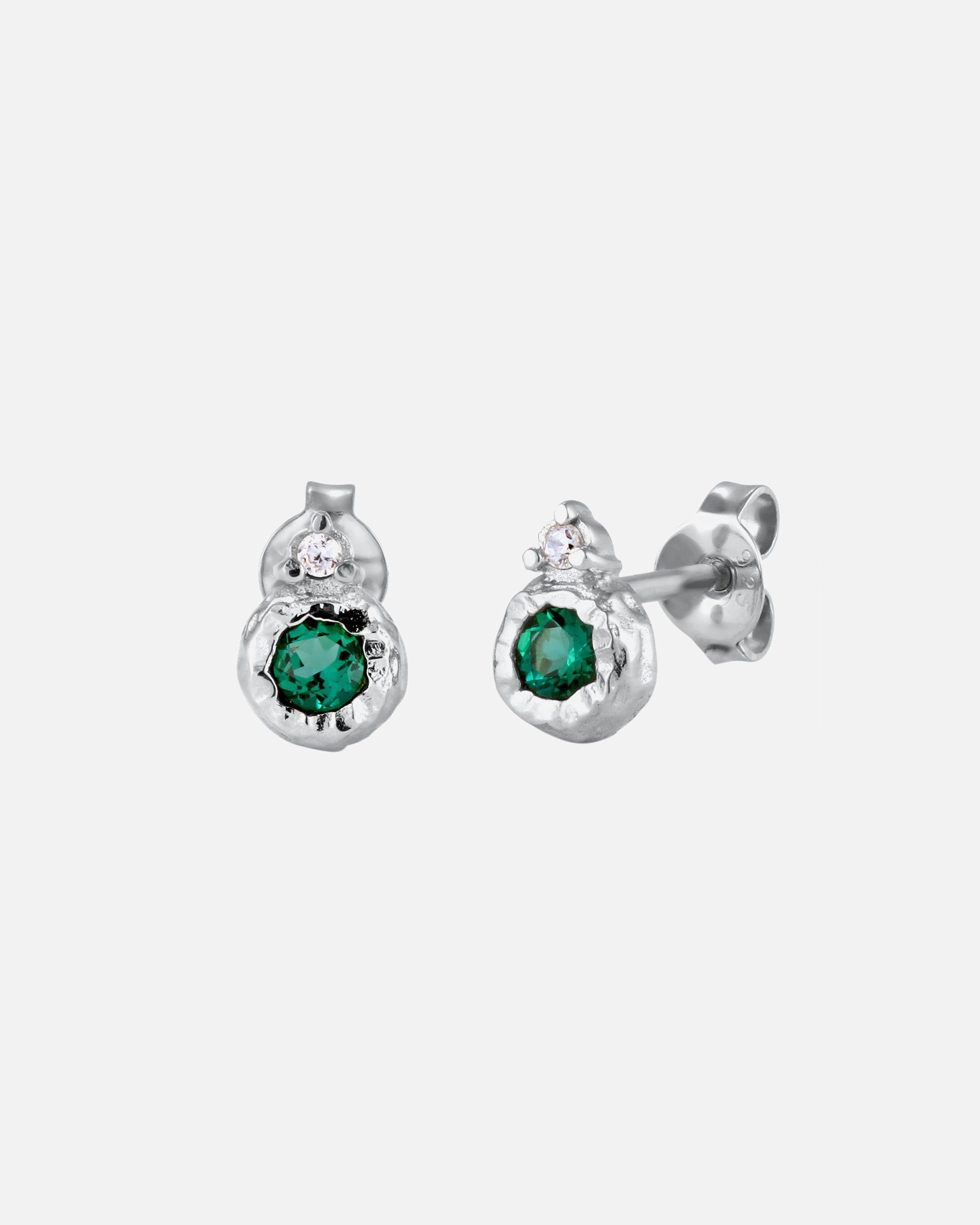 Kolczyki dla Kobieta Elli PREMIUM Kolczyki Sztyfty Damskie Koło Syntetyczny Szmaragd Xirius Szlif Zielona Cyrkonia Biały 925 Sterling Silver silberfarben
