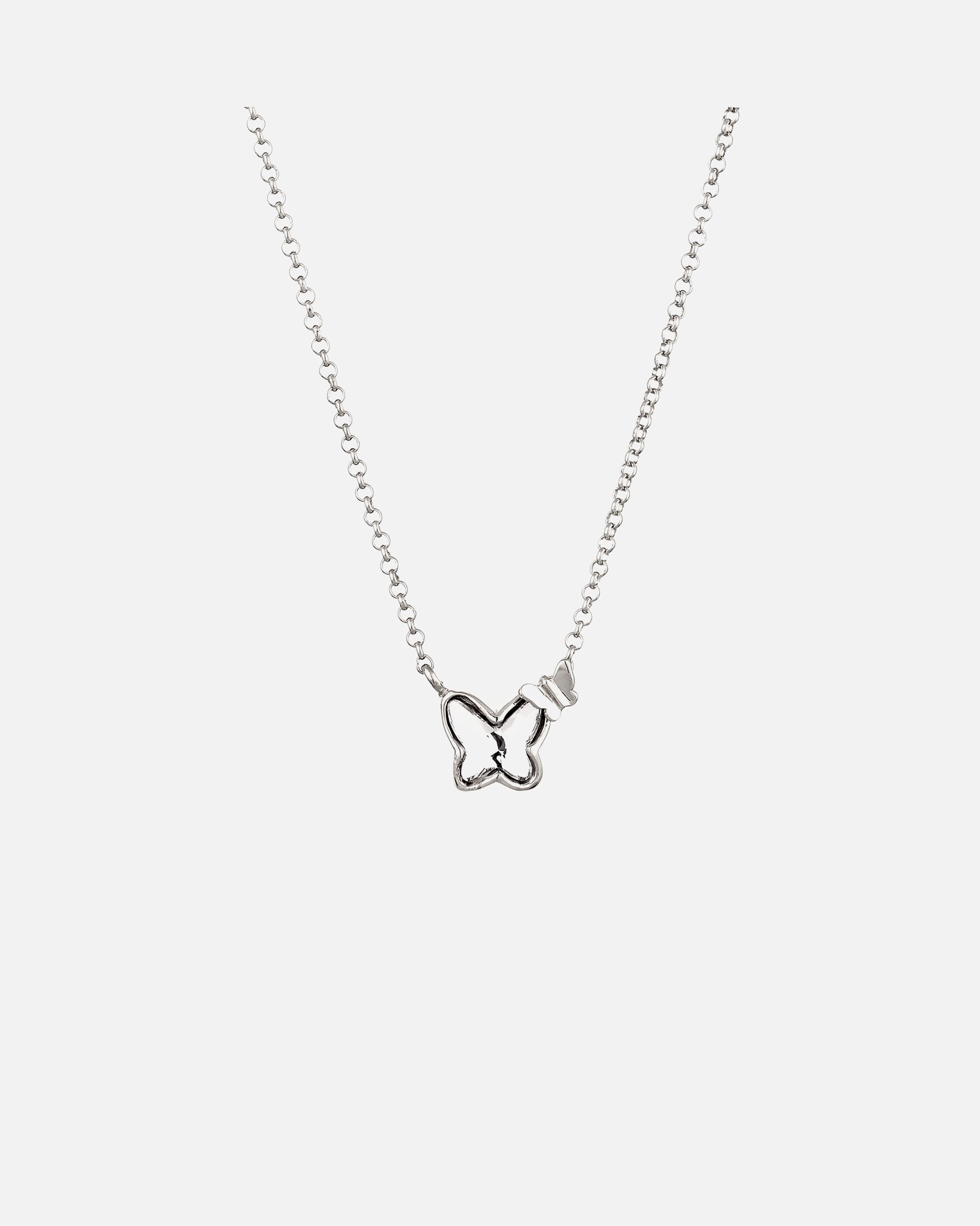 Naszyjnik dla Kobieta Nenalina Naszyjnik Damski Motyl Szklane Kryształy Biały 925 Sterling Silver 40 cm silberfarben