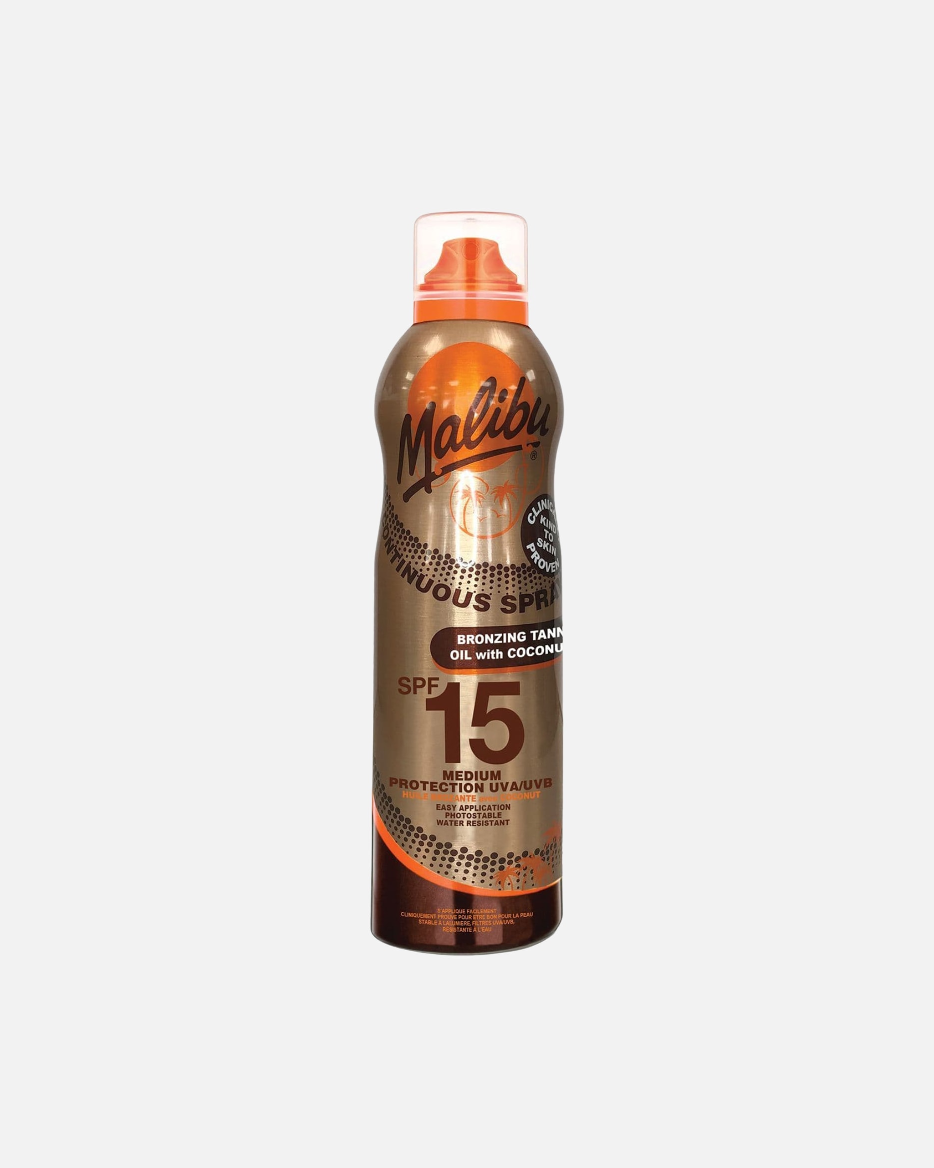 Spray do opalania dla Unisex Continuous olejek do opalania w sprayu brązujący z kokosem SPF15 175 ml