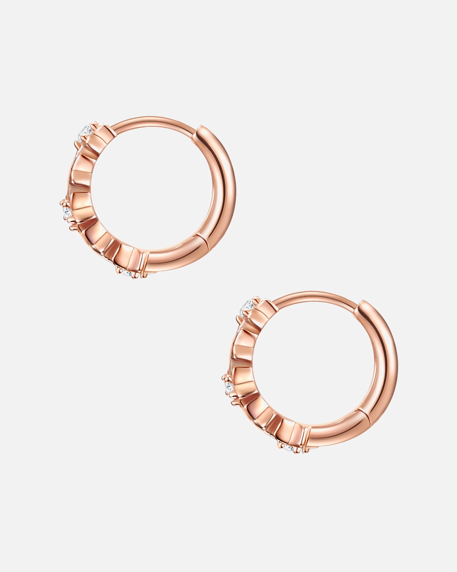 Kolczyki dla Kobieta Glanzstücke München Srebrne kolczyki kreole Gwiazdy srebro wysokiej próby Cyrkonia różowe złoto 11,4 mm