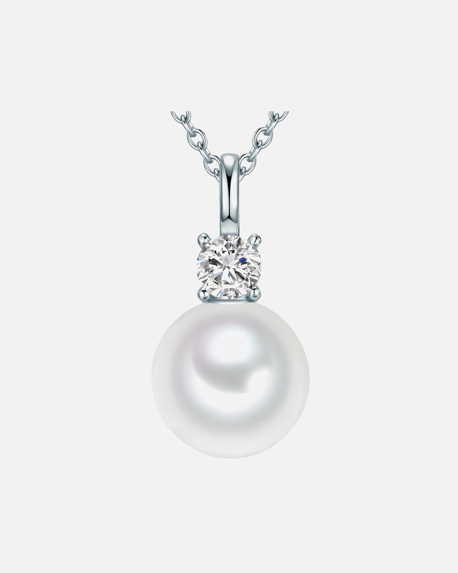 Naszyjnik dla Kobieta Lulu & Jane Srebro wysokiej pr óby Cyrkonia Sztuczna perła 40 cm + 5 cm