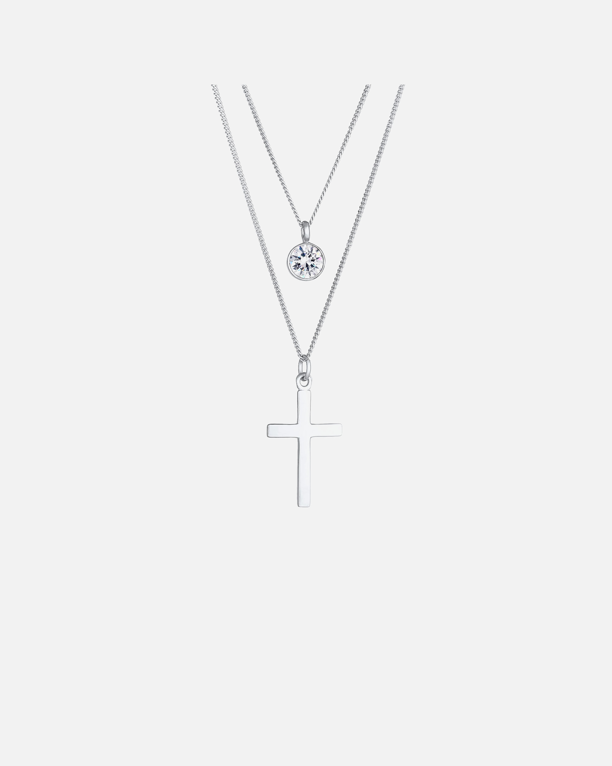 Naszyjnik dla Kobieta Damska zawieszka krzyż Trend Blogger ze szklanymi kryształkami ze srebra próby 925 silberfarben
