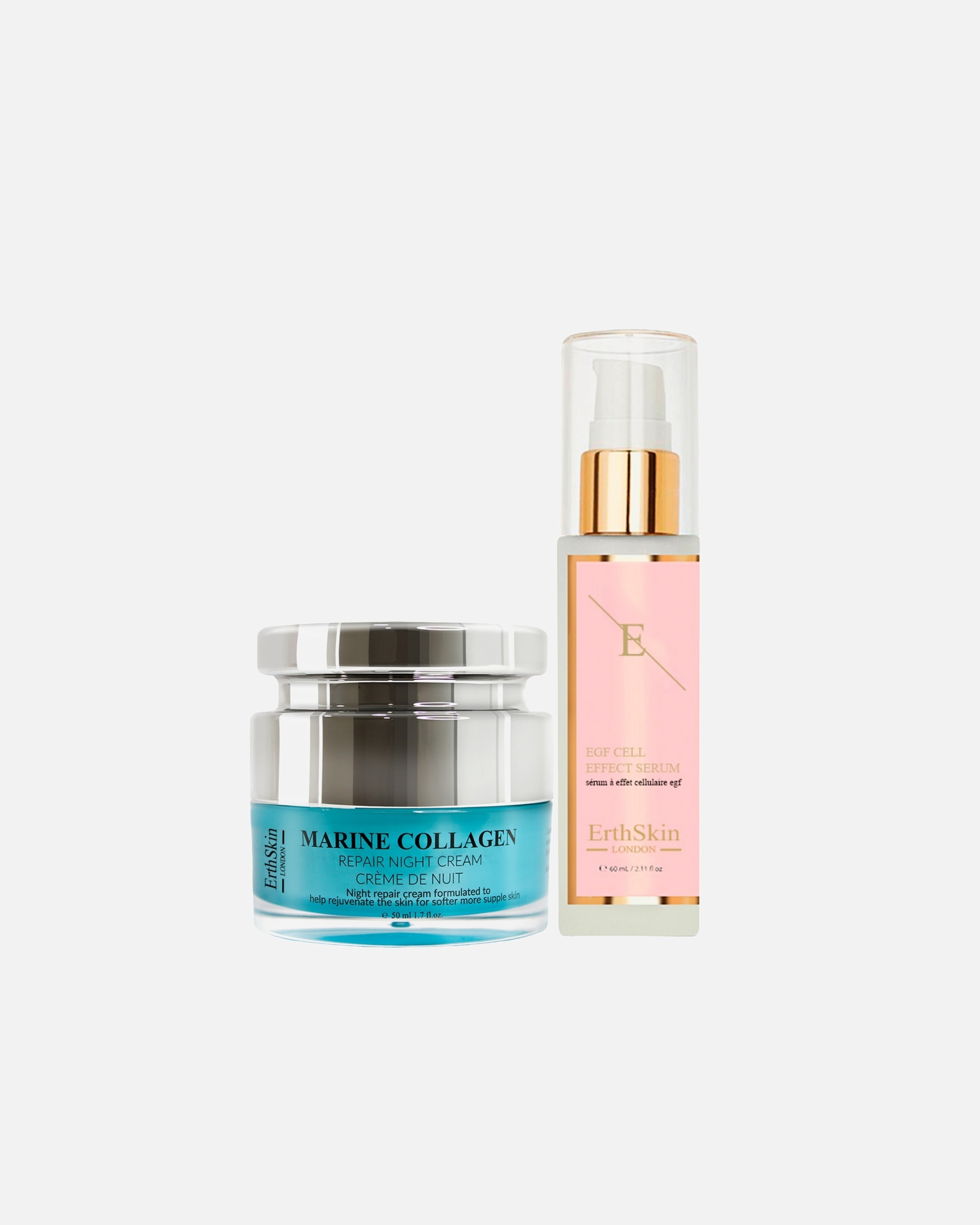 Zestaw do pielęgnacji twarzy dla Kobieta ErthSkin London Zestaw naprawczy EGF + Marine 1 sztukakaka