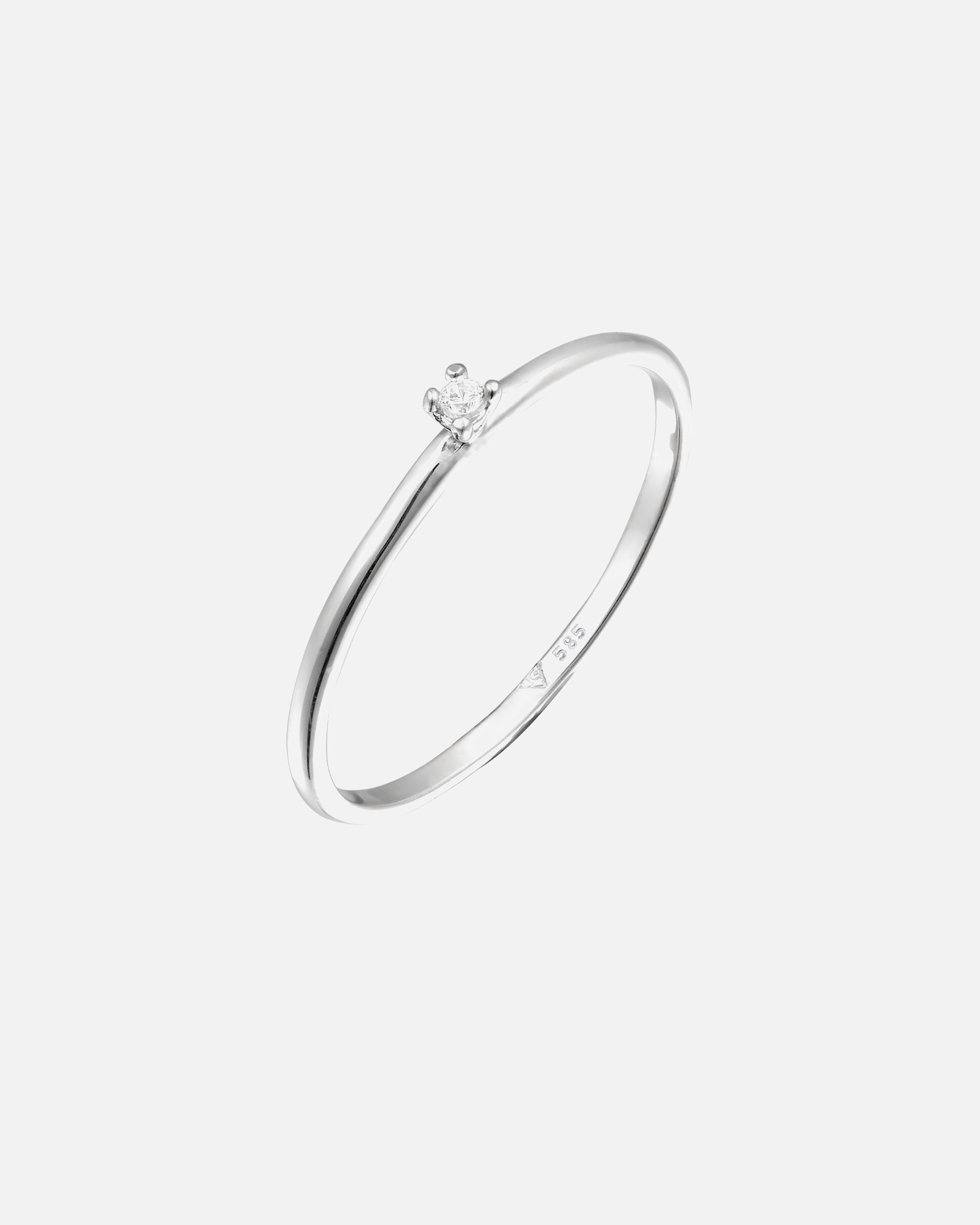 Pierścionek dla Kobieta Elli DIAMONDS Pierścionek Zaręczynowy Kobiety Diament Szlif Brylantowy Biały 0.015 ct 585 Białe Złoto Wesele 56