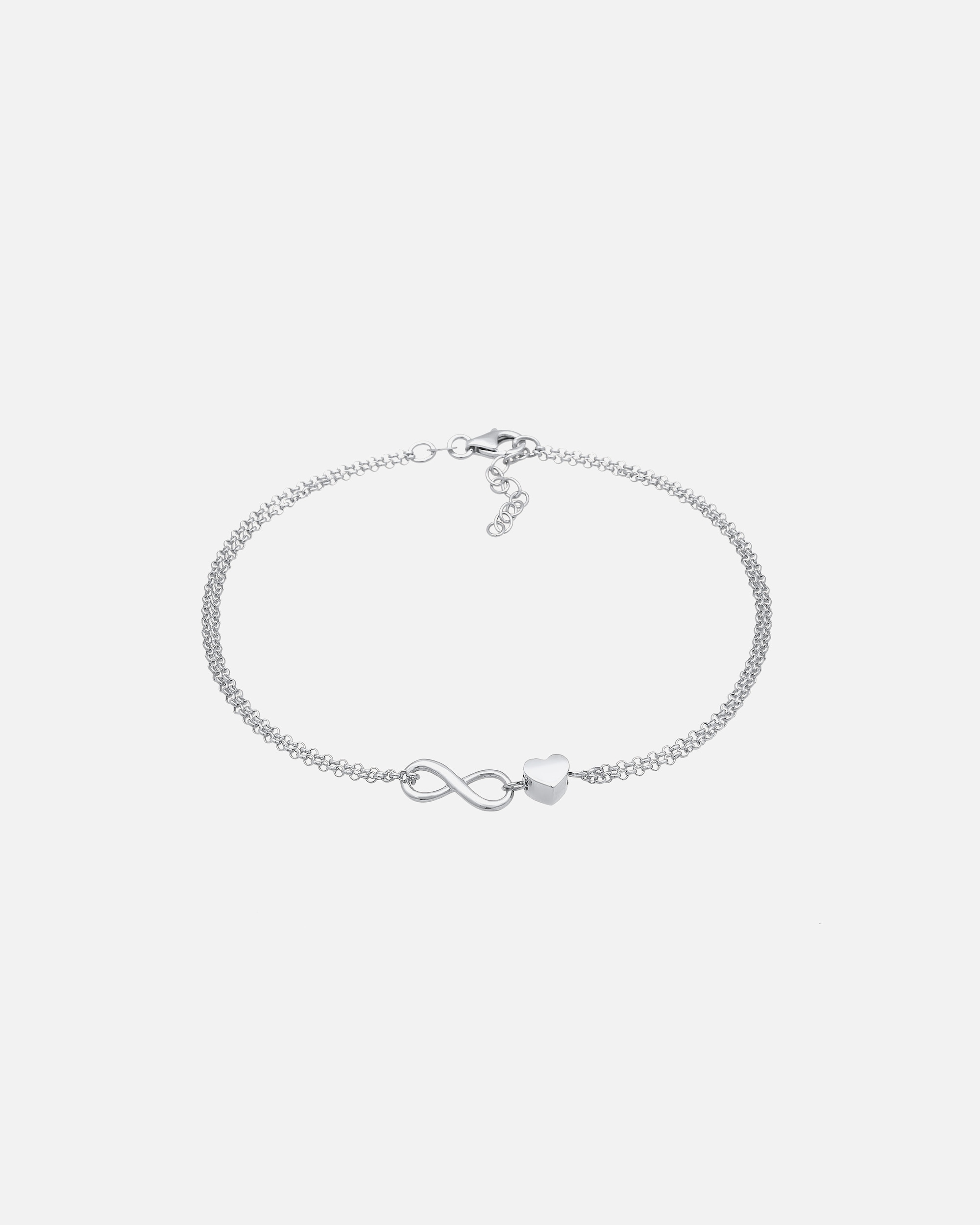 Ozdoby dla Kobieta Elli Damska bransoletka na kostkę serce nieskończoność symbol miłości basic w srebrze próby 925 Sterling Silver silberfarben