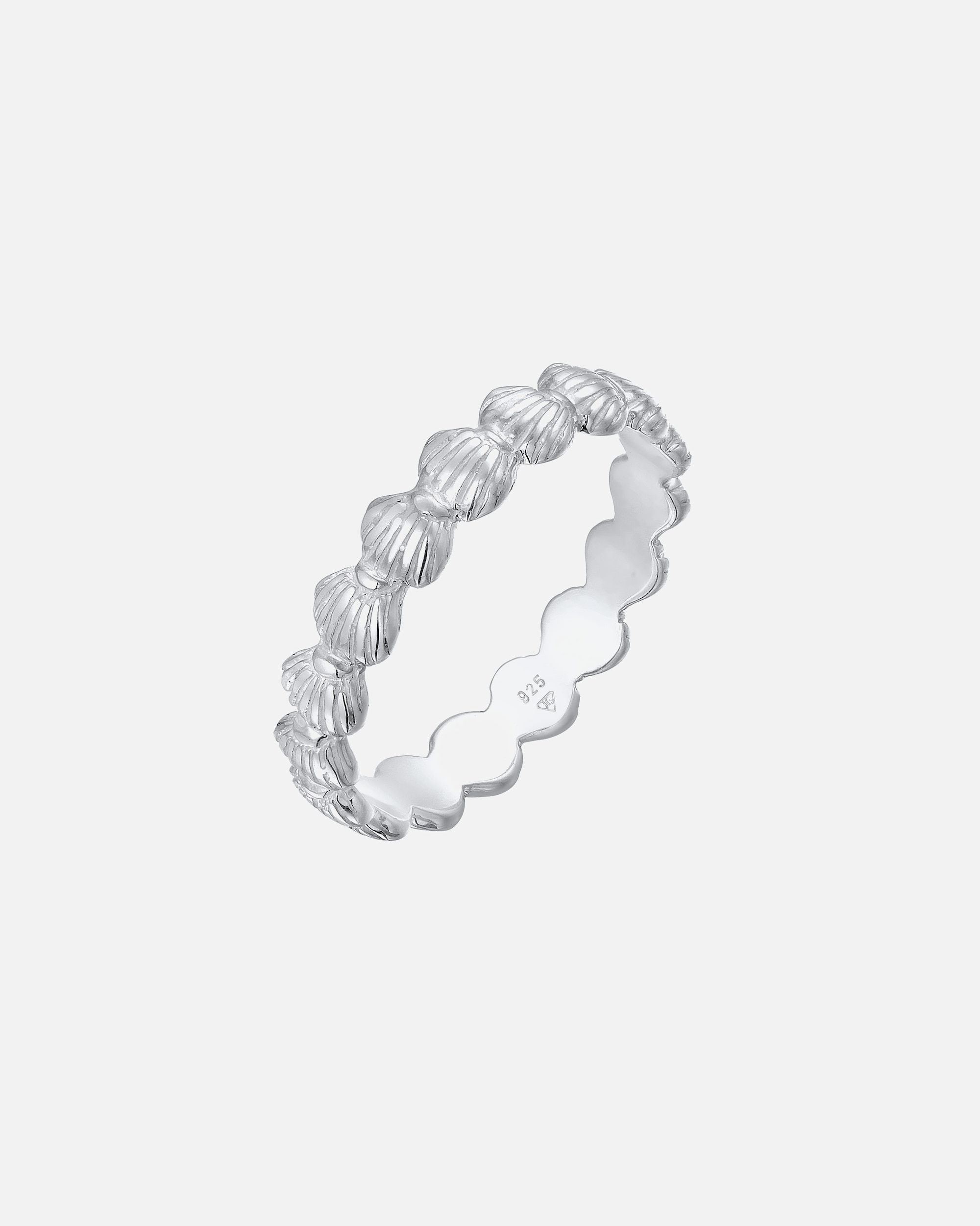 Pierścionek dla Kobieta Elli Damska obrączka muszla morska plaża lato w srebrze 925 Sterling Silver 52