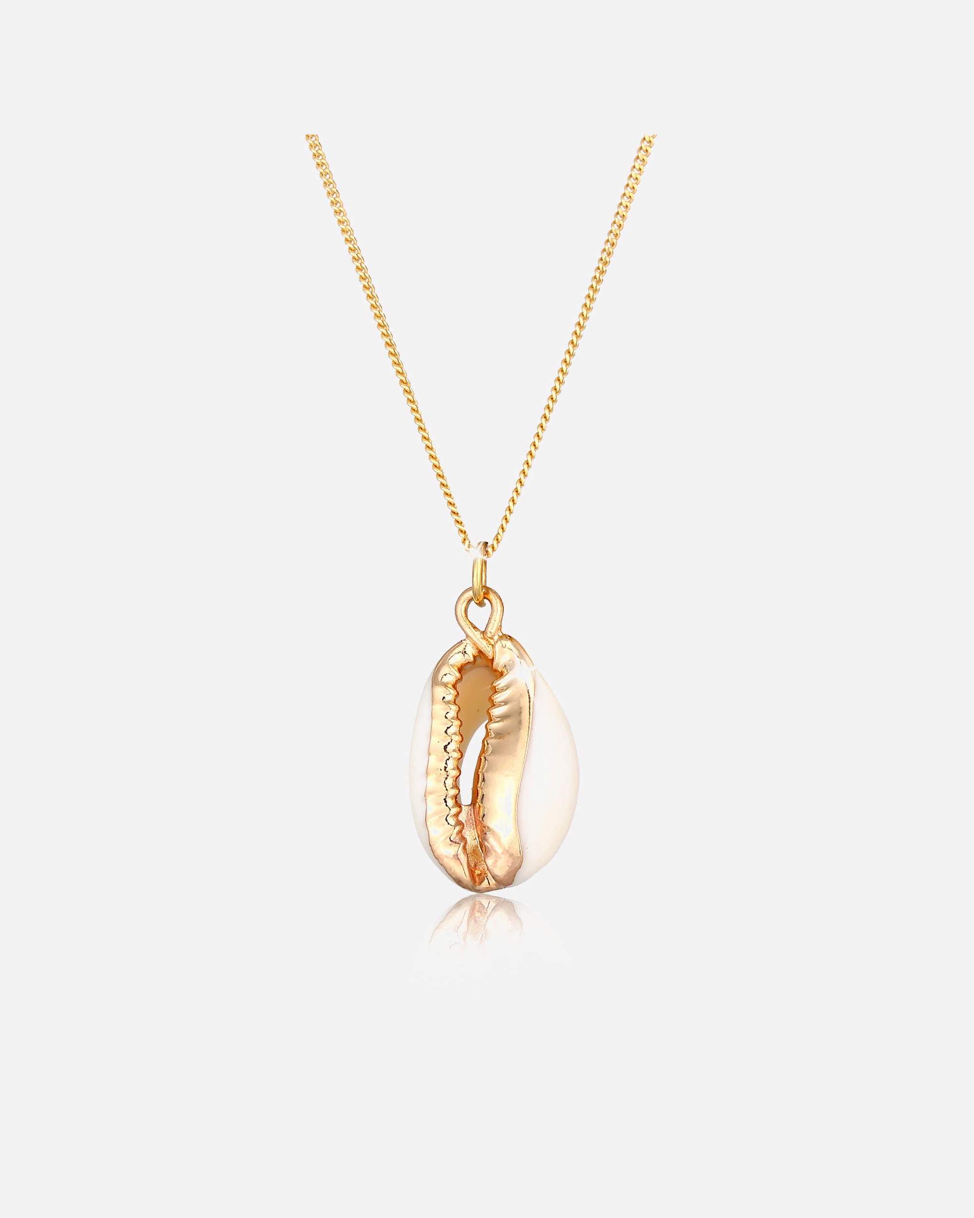 Naszyjnik dla Kobieta Elli Damska zawieszka muszle plaża Trend Bloger z muszlą Kauri w pozłacanym srebrze 925 Sterling Silver 45