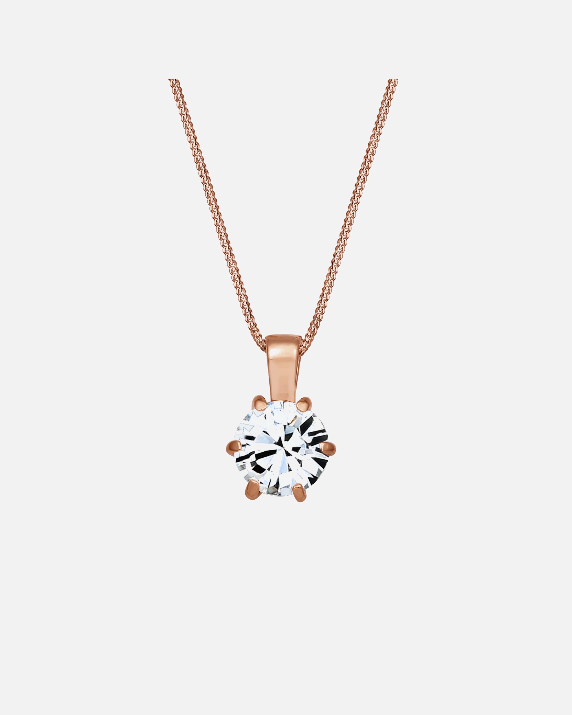 Naszyjnik dla Kobieta Elli Damski łańcuszek pancerka soliter mieniący się kryształami w srebrze próby 925 Sterling Silver 55