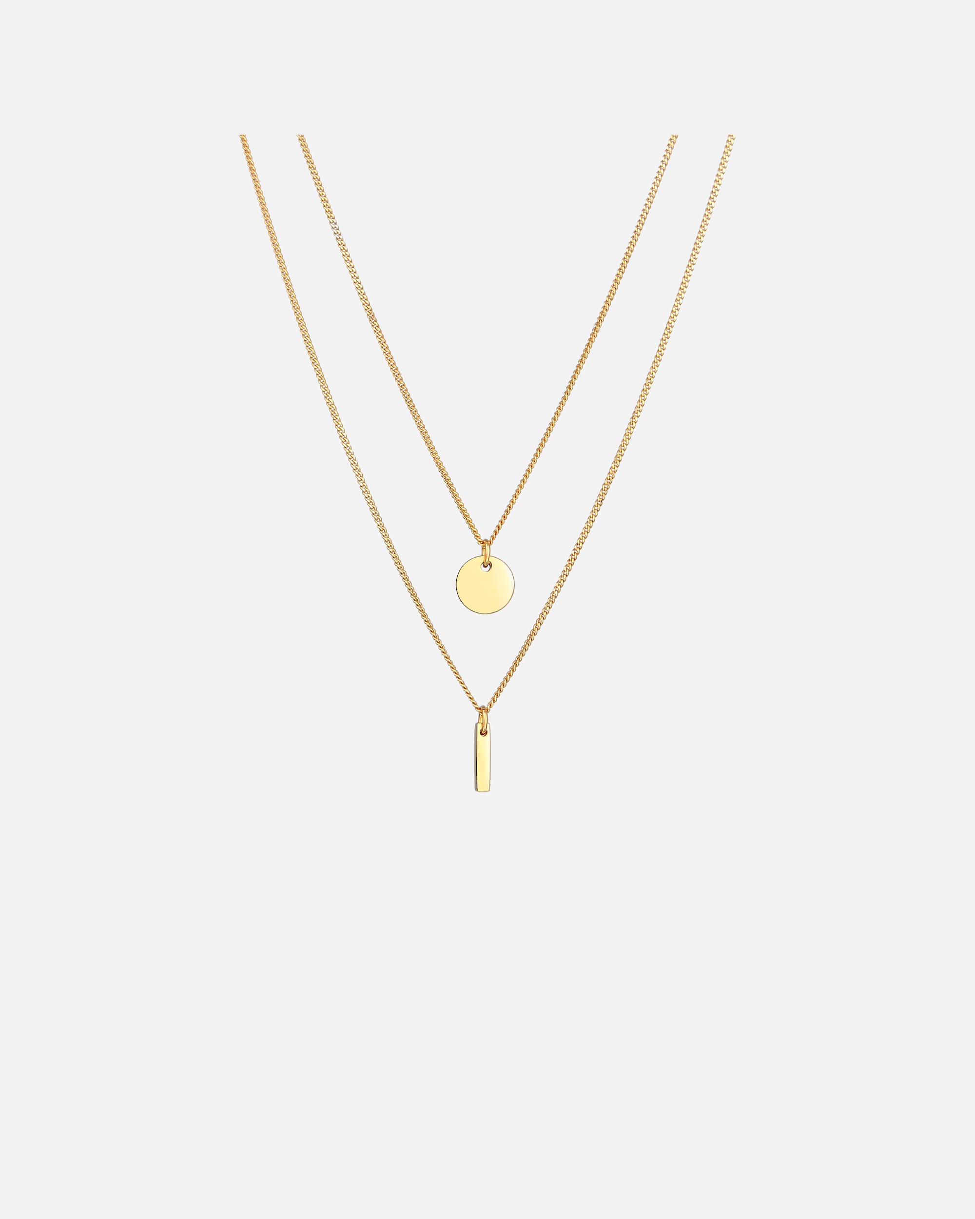 Naszyjnik dla Kobieta Elli Damska zawieszka z kółkiem płytką Geo z pozłacanego srebra próby 925 Sterling Silver 45