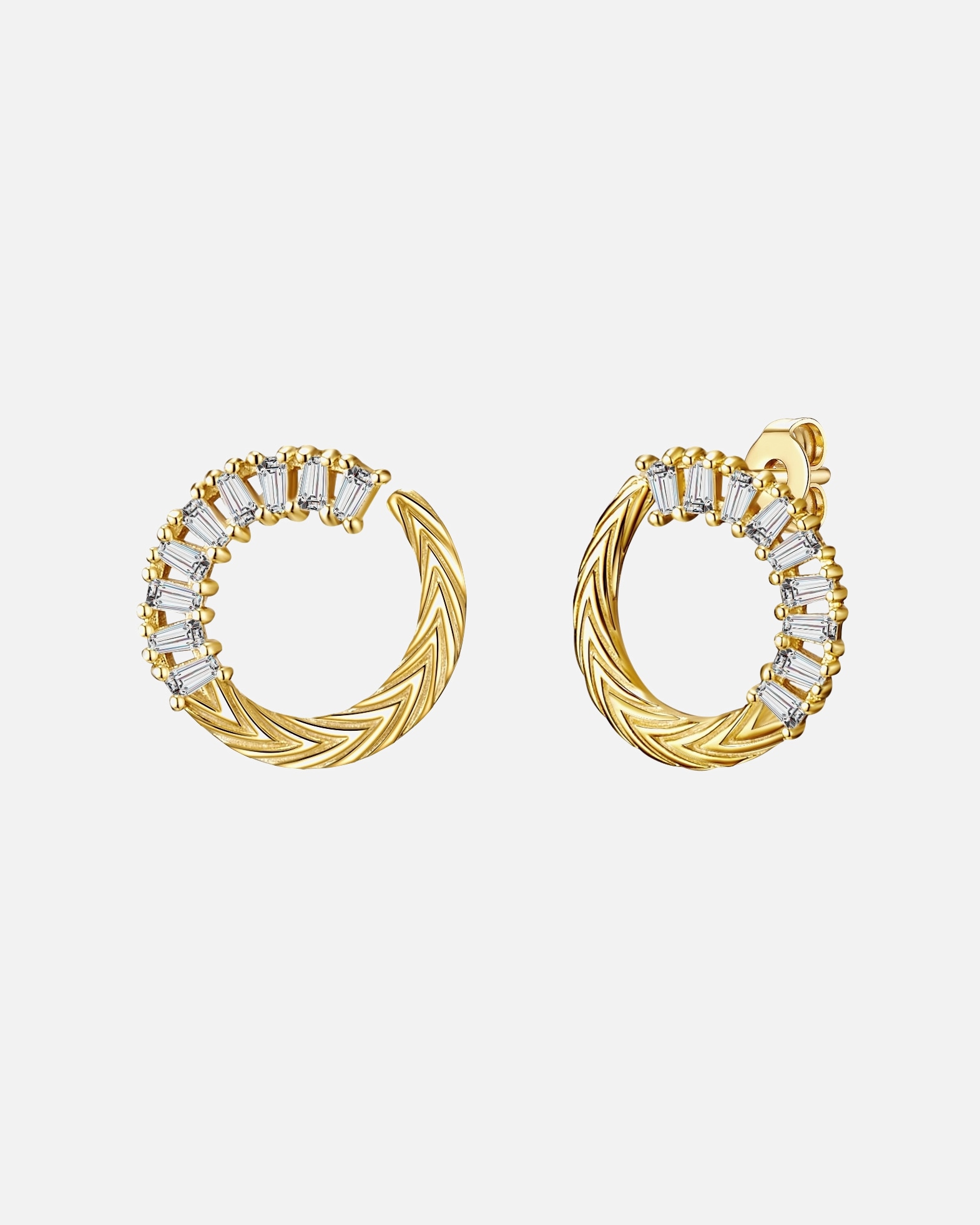 Kolczyki dla Kobieta Glanzstücke München Srebrne kolczyki sztyfty srebro wysokiej próby Cyrkonia żółte złoto 15,3 mm