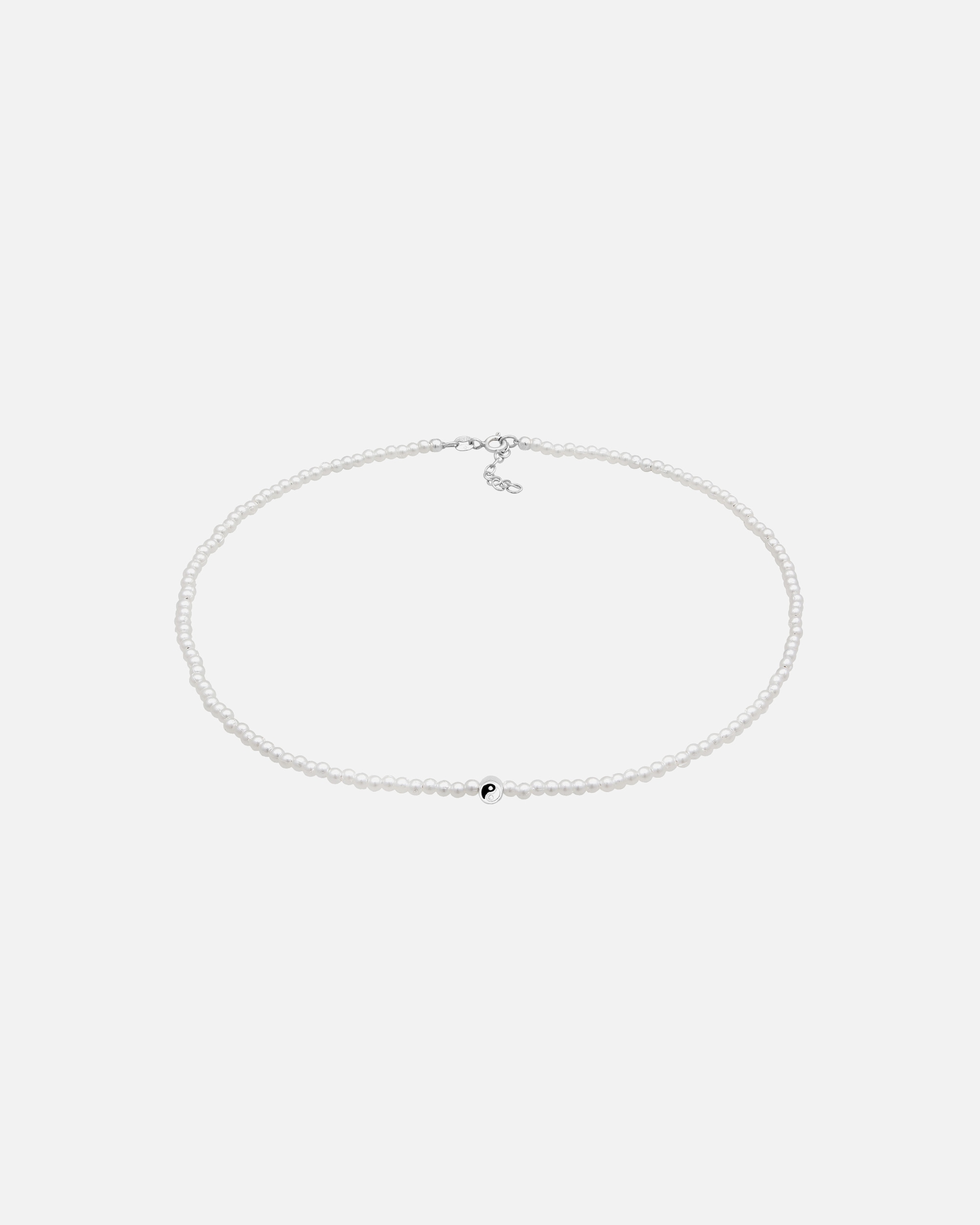 Naszyjnik dla Kobieta Elli Damski choker ze szklanych koralików Yin Yang ze srebra próby 925 Sterling Silver 36