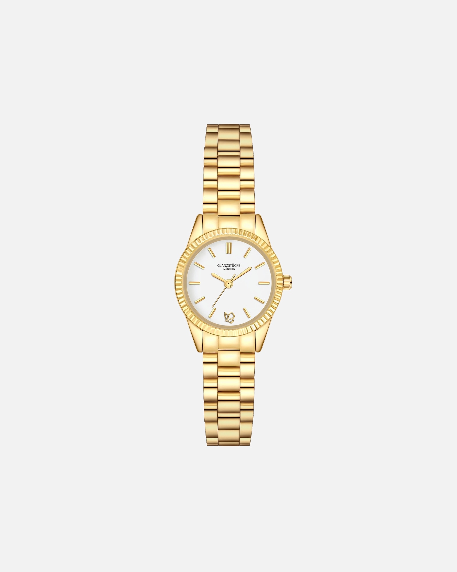 Zegar dla Kobieta Zegarek na reke ze stali nierdzewnej w kolorze zlotym 25,0 mm