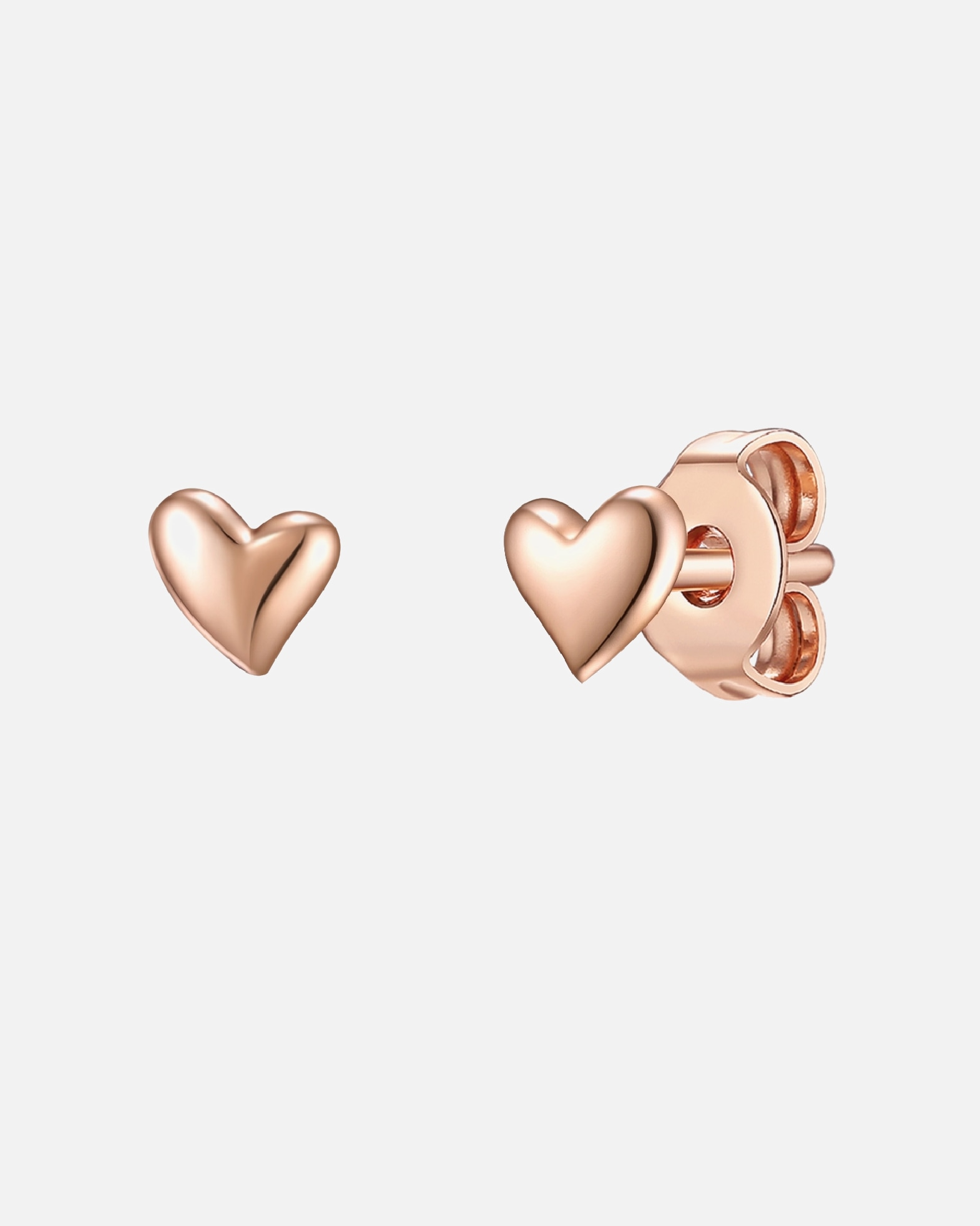 Kolczyki dla Kobieta Glanzstücke München Srebrne kolczyki sztyfty Serce srebro wysokiej próby różowe złoto 4,1 mm