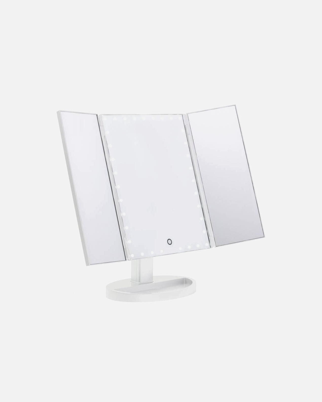 Lusterko kosmetyczne dla Unisex UNIQ Hollywood Trifold Lusterko kosmetyczne z oświetleniem LED, Biały