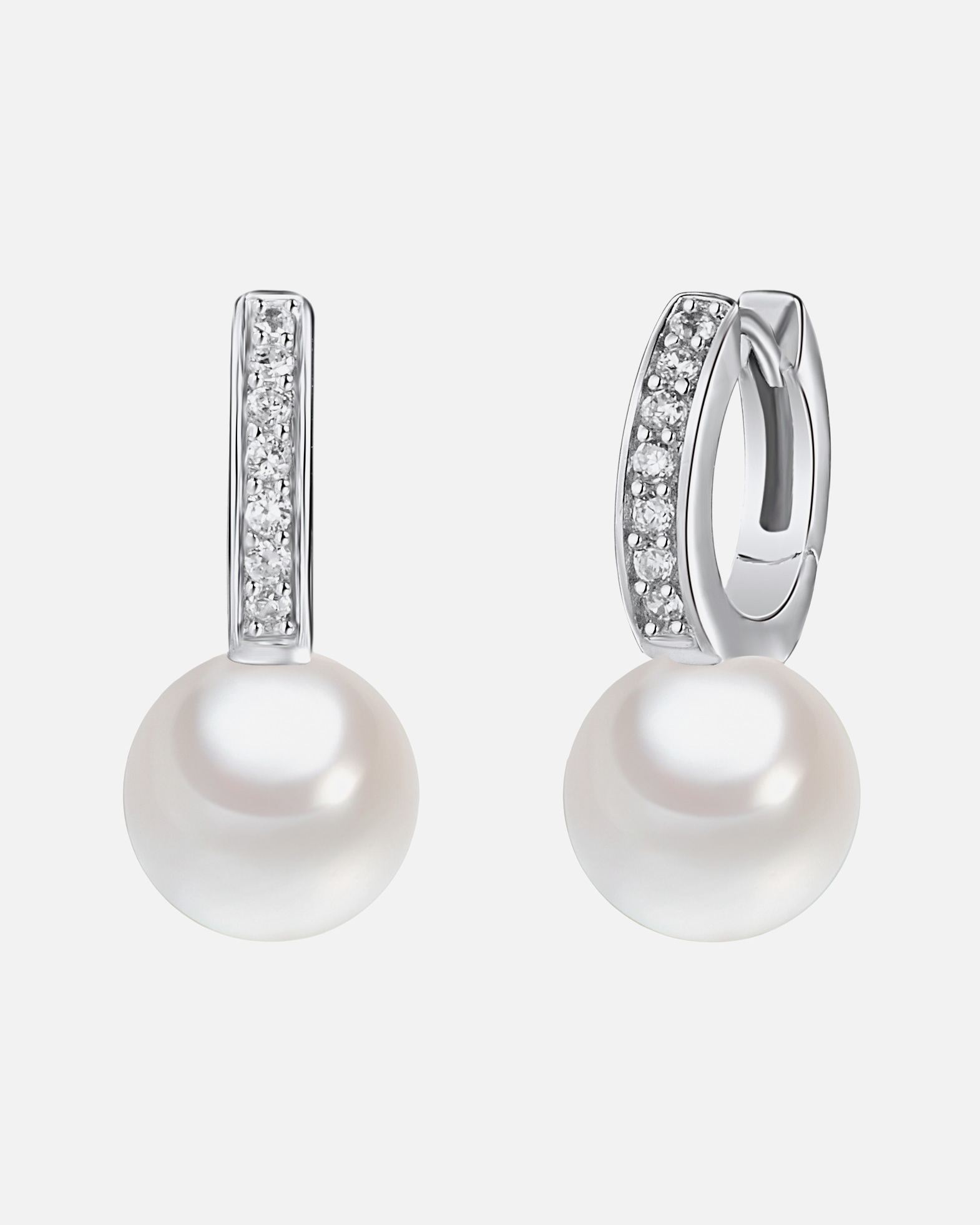 Obrączki dla Kobieta Rafaela Donata Srebrne kolczyki kreole srebro wysokiej próby Cyrkonia Perła naturalna srebrny 22,0 mm