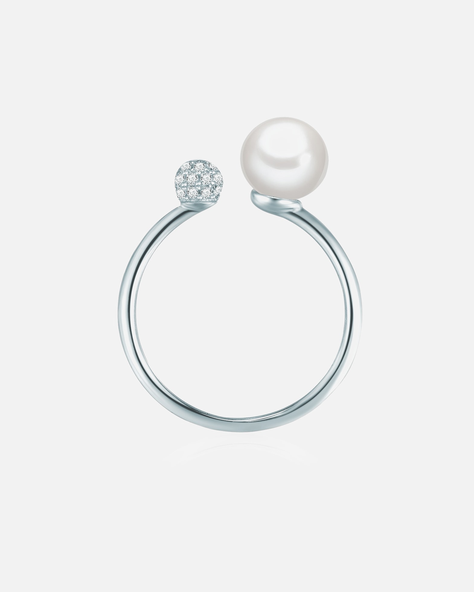 Pierścionek dla Kobieta Valero Pearls Srebrny pierścionek srebro wysokiej próby Cyrkonia Perła hodowlana słodkowodna srebrny 58