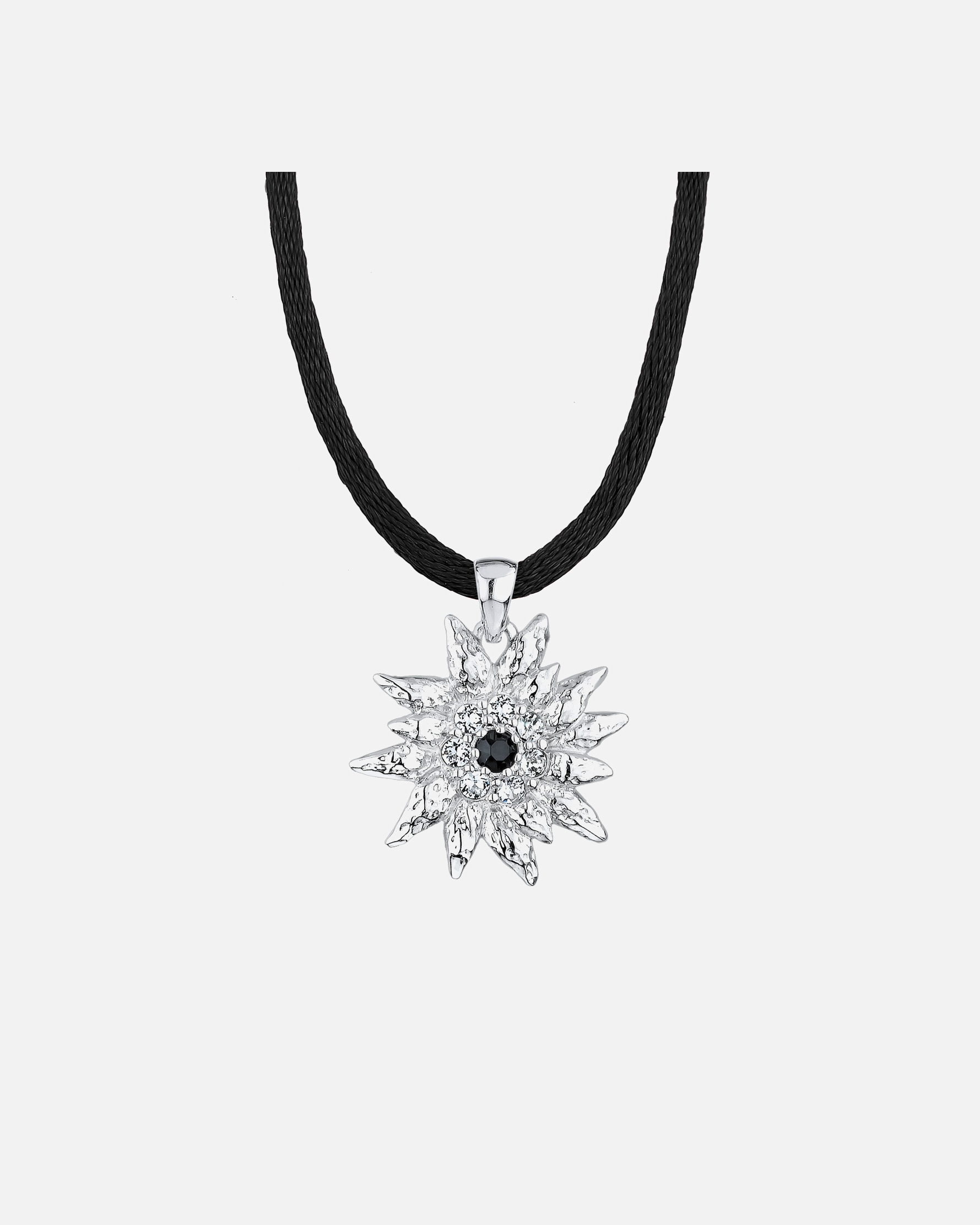 Naszyjnik dla Kobieta Damski wisiorek szarotka z kryształami ze srebra próby 925 45