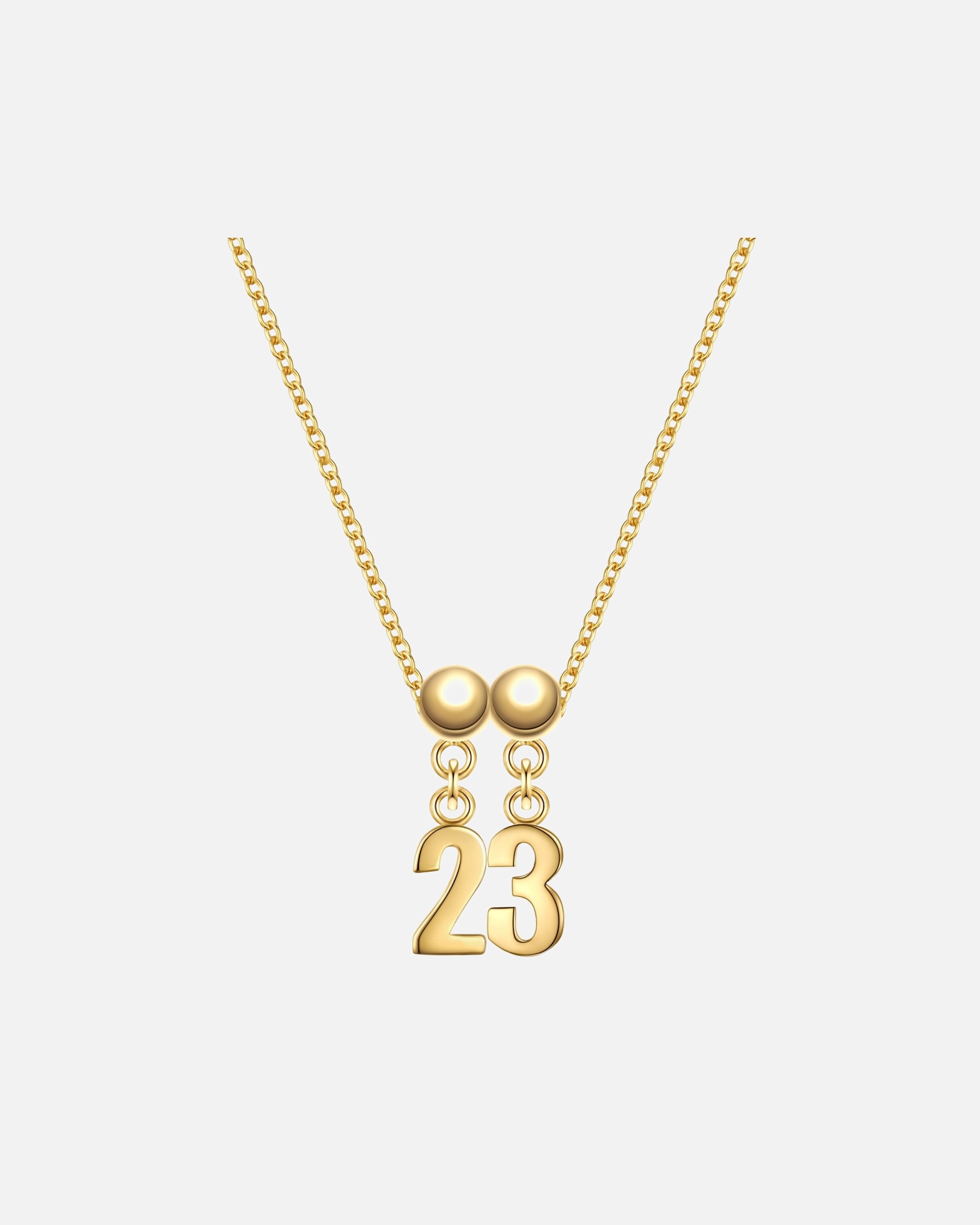 Łańcuszek dla Kobieta Glanzstücke München Komplet (łańcuszek + charm) Cyfra 23 Srebro wysokiej próby Żółte złoto 45,0 cm